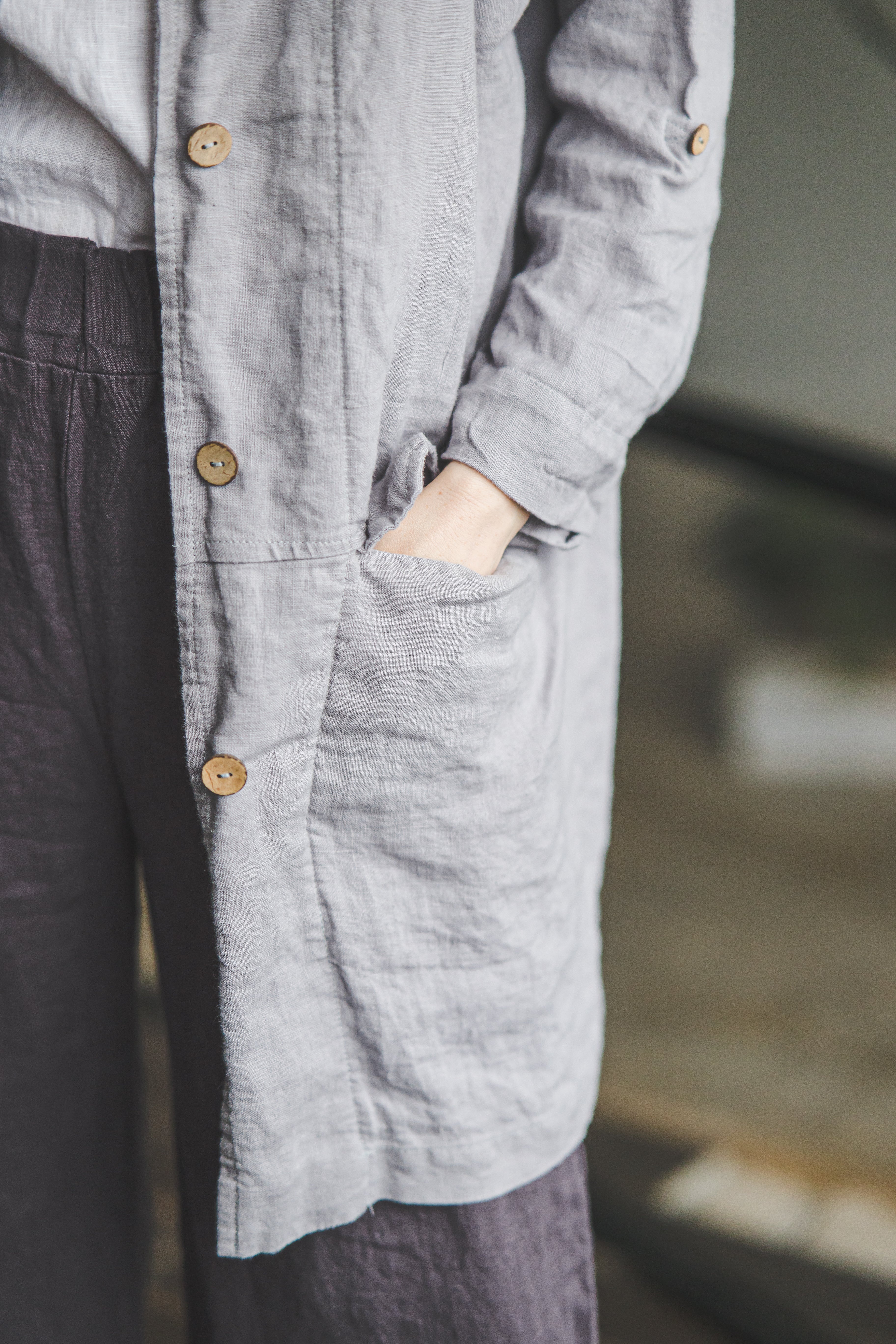 Oversized Linen Jacket with Pockets Epic Linen