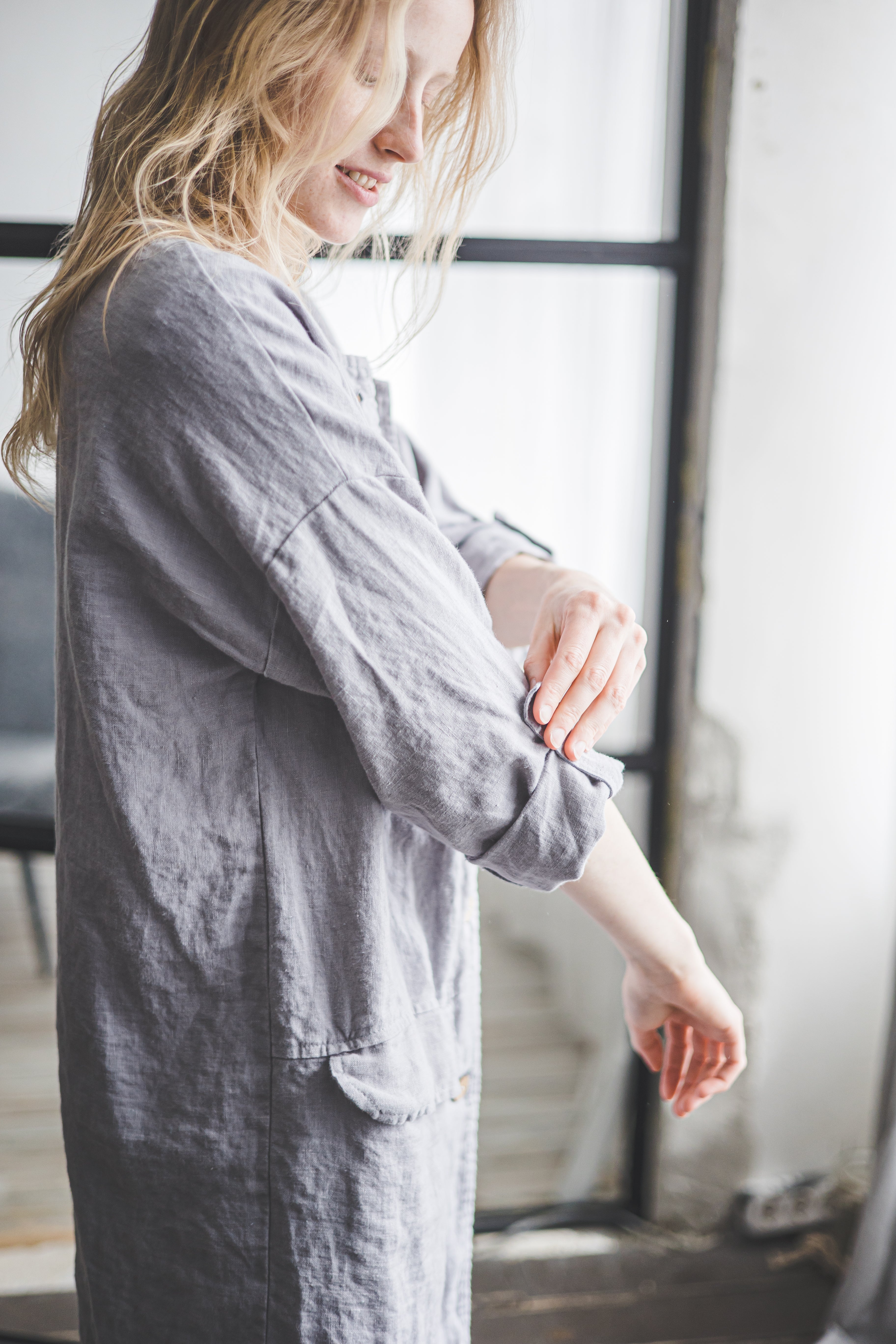 Oversized Linen Jacket with Pockets Epic Linen