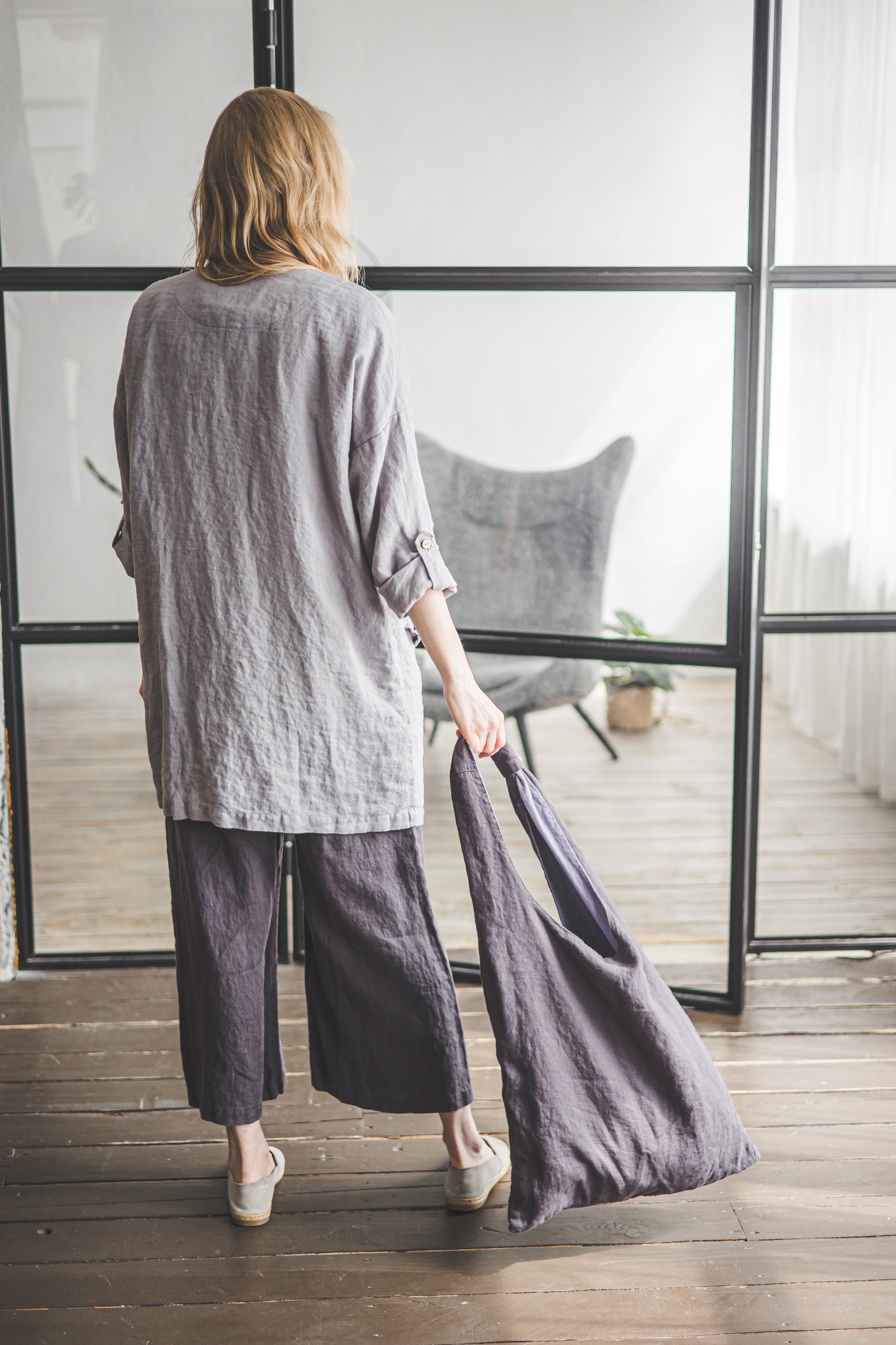 Oversized Linen Jacket with Pockets Epic Linen
