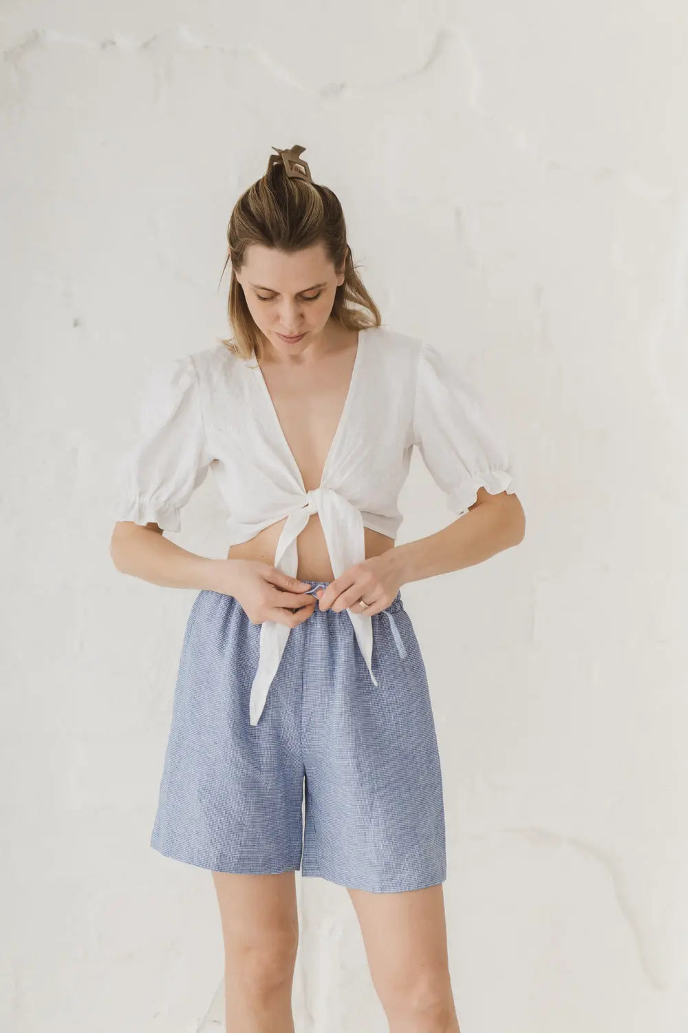 Linen Shorts – Relaxed Fit with Elastic Waist