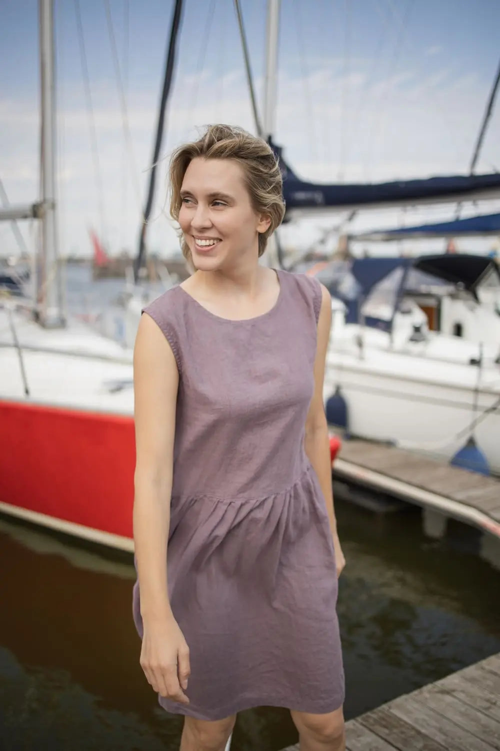 Linen Dress with Pockets