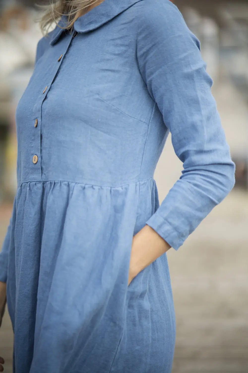Linen Collar Dress