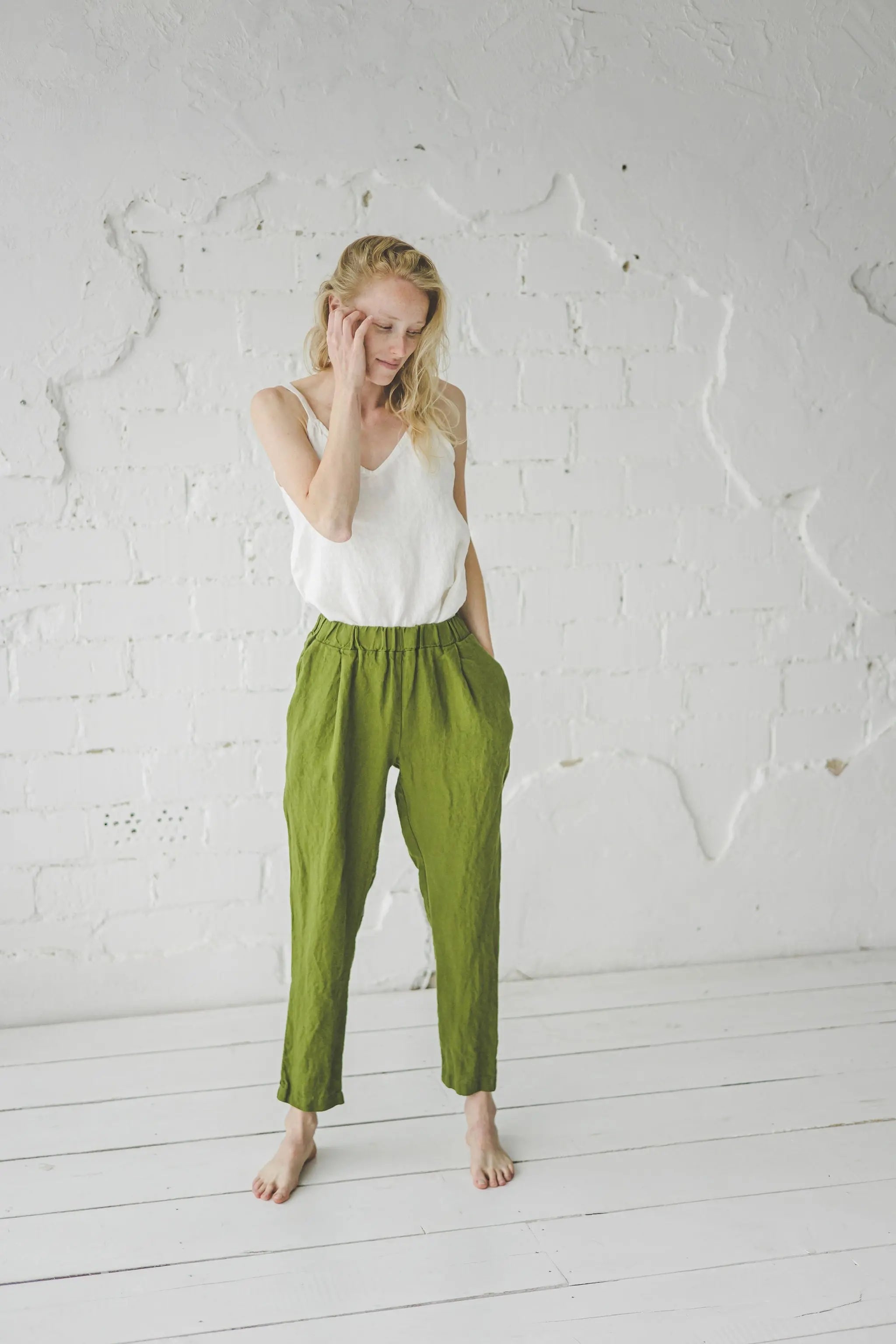 READY TO SHIP: Tapered Linen Pants - Epic Linen conscious fashion