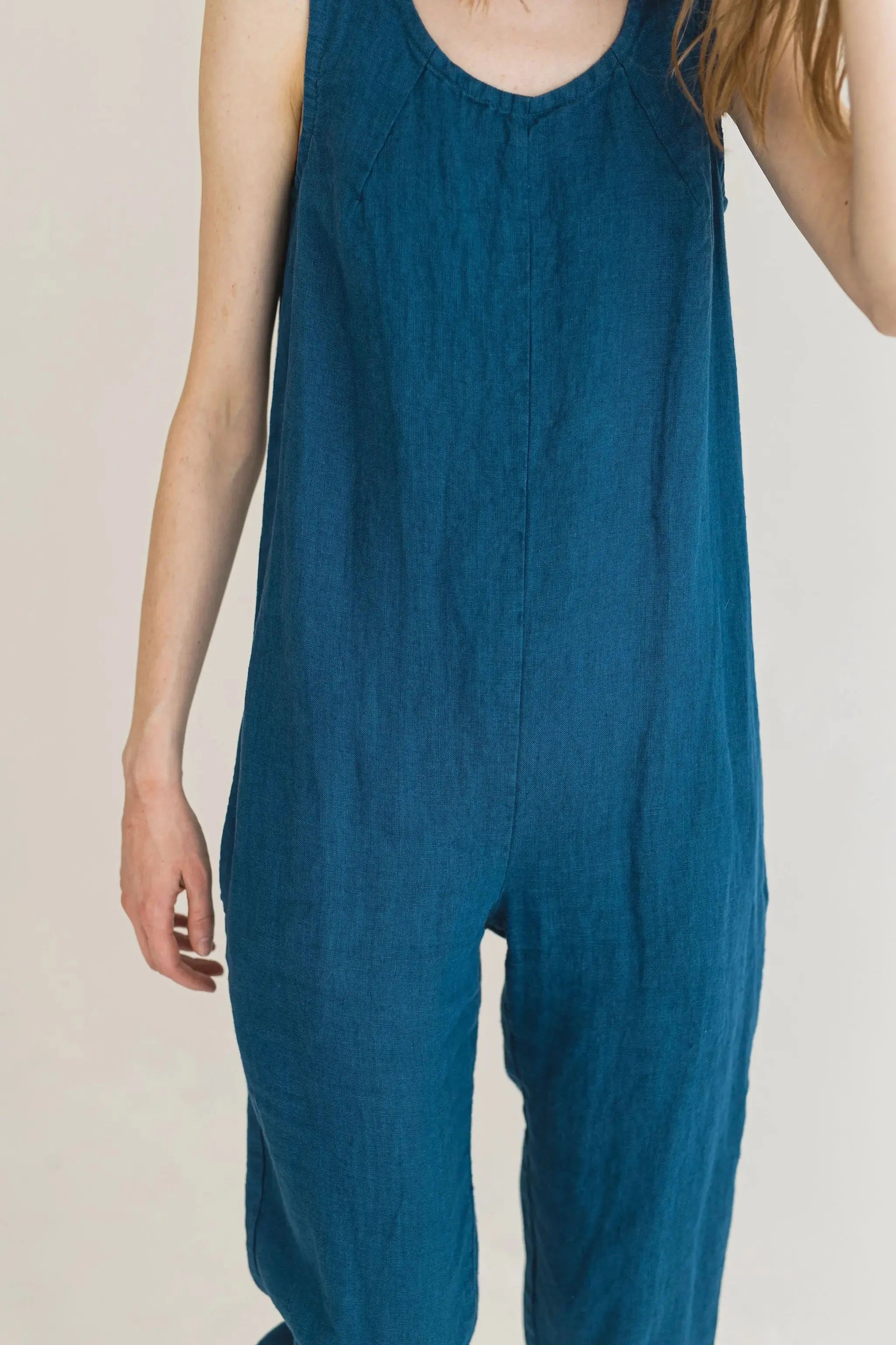 Sleeveless style Linen Jumpsuit, Romantic Linen Jumpsuit Epic Linen