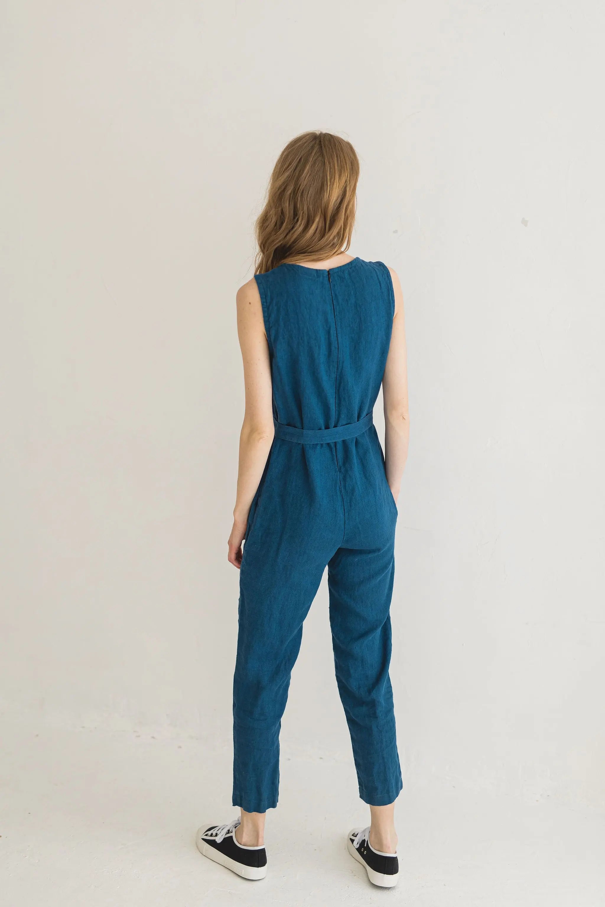 Sleeveless style Linen Jumpsuit, Romantic Linen Jumpsuit Epic Linen