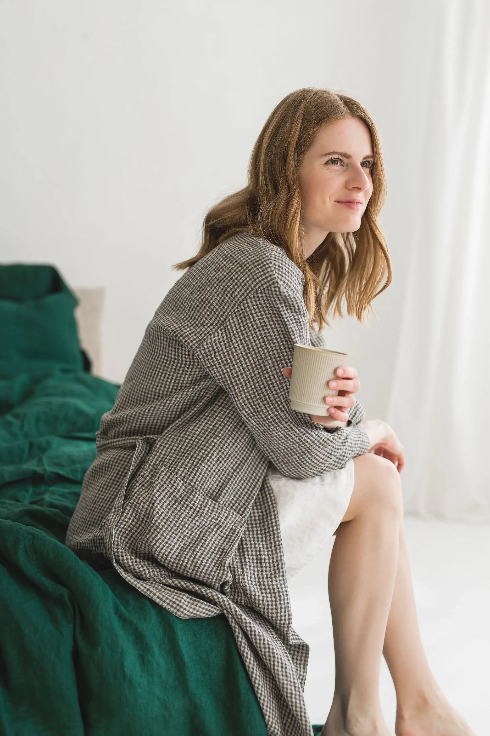 Short Sleeves Linen Nightdress Epic Linen