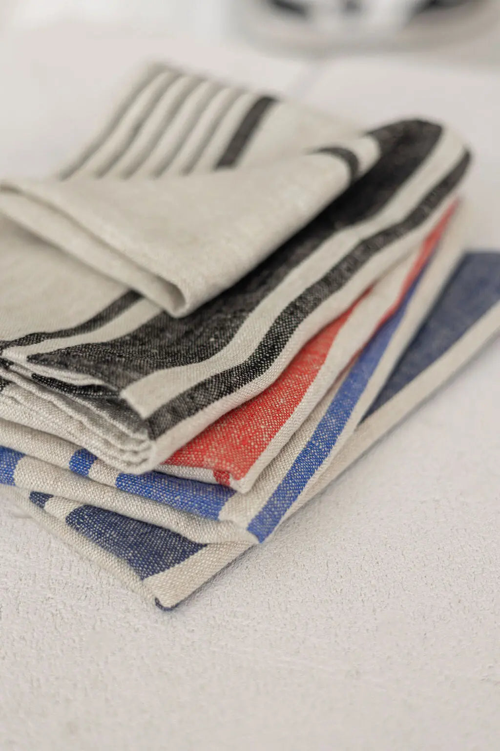 Linen Kitchen Towels – Pack of 4 Tea Towels in Assorted Stripe Colors Epic Linen