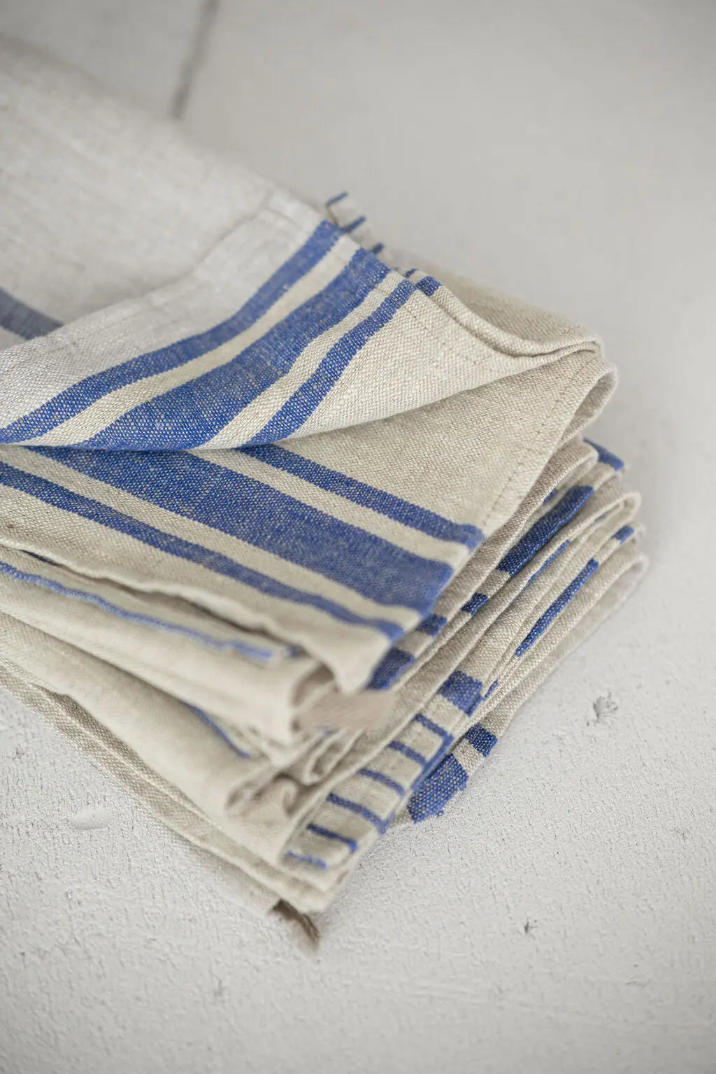 Linen Kitchen Towels – Set of 2 Tea Towels with Blue Stripes Epic Linen