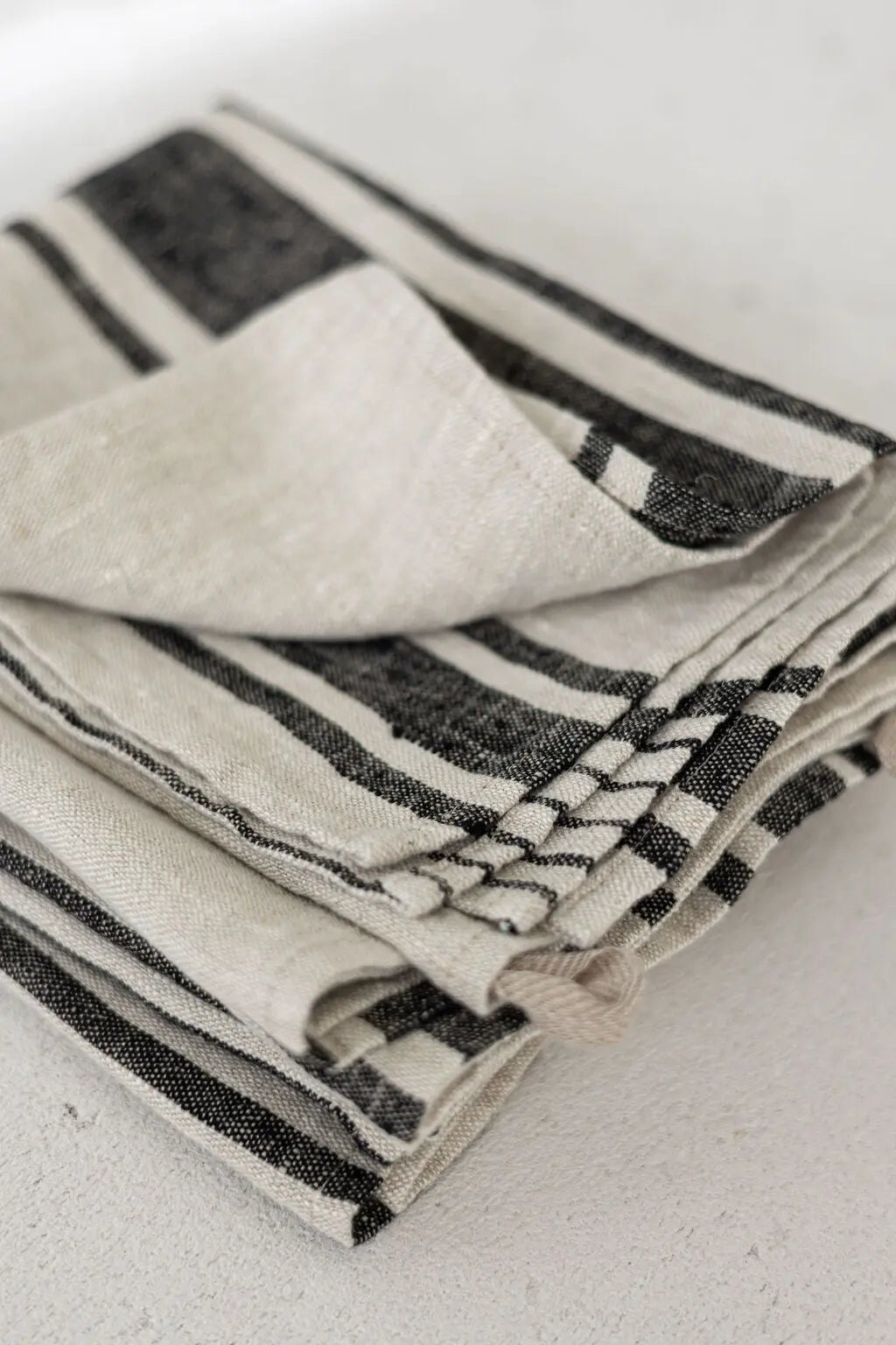 Linen Kitchen Towels – Set of 2 Tea Towels with Black Stripes Epic Linen