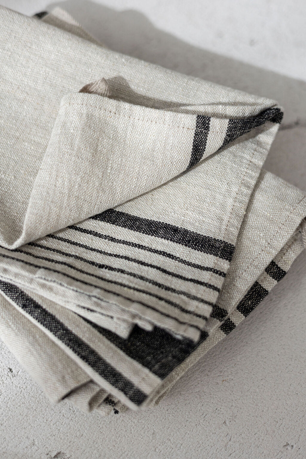 Linen Kitchen Towels – Set of 2 Tea Towels with Black Stripes Epic Linen