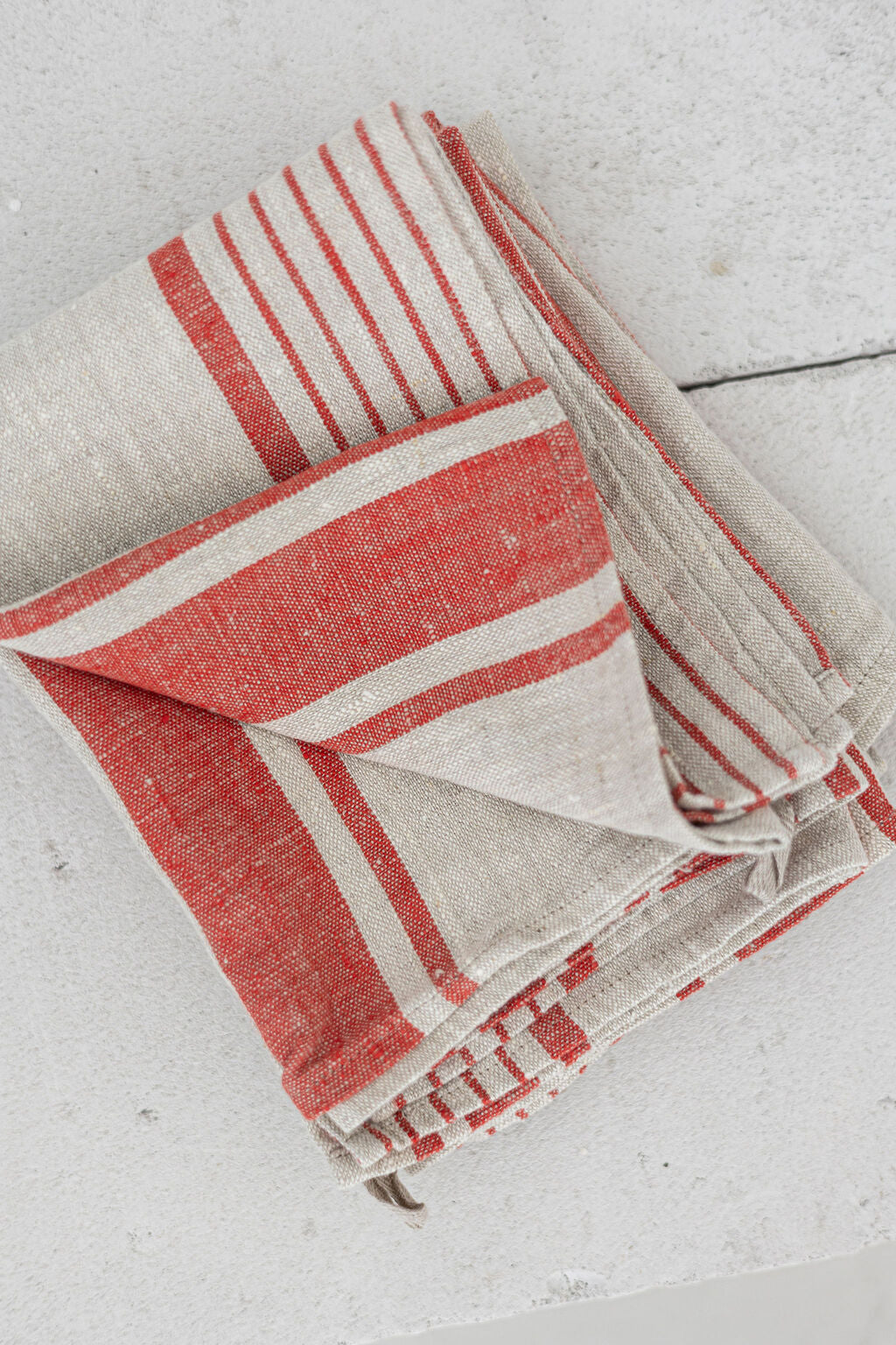 Linen Kitchen Towels – Set of 2 Tea Towels with Red Stripes Epic Linen