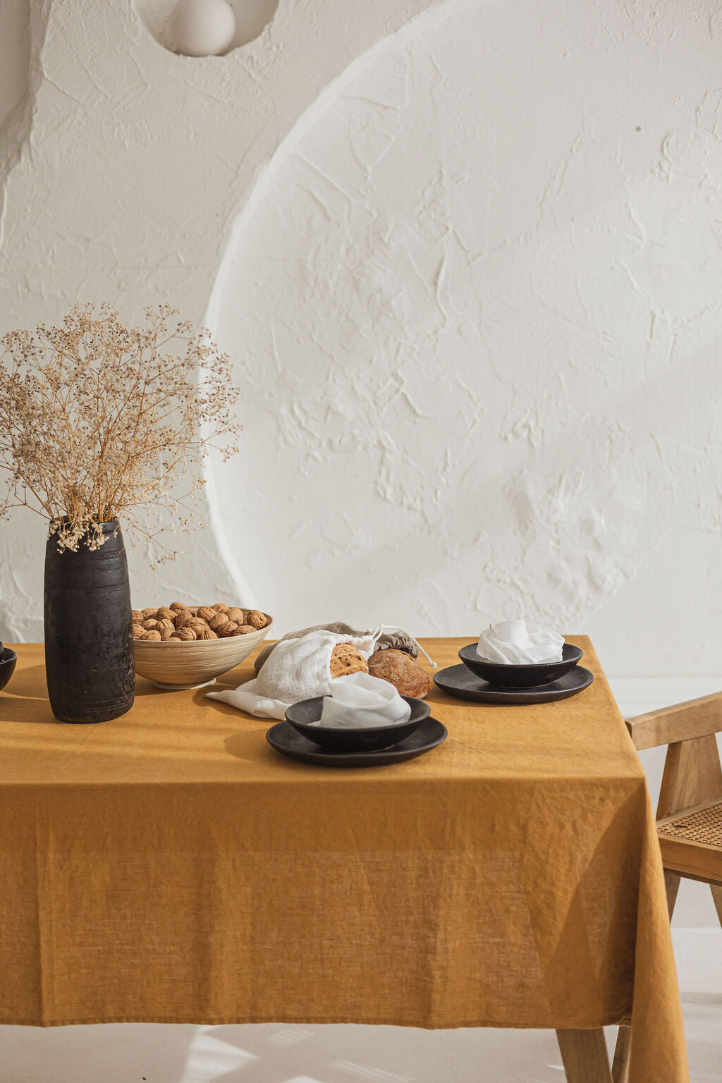 Natural Stonewashed Mustard Linen Tablecloth Epic Linen