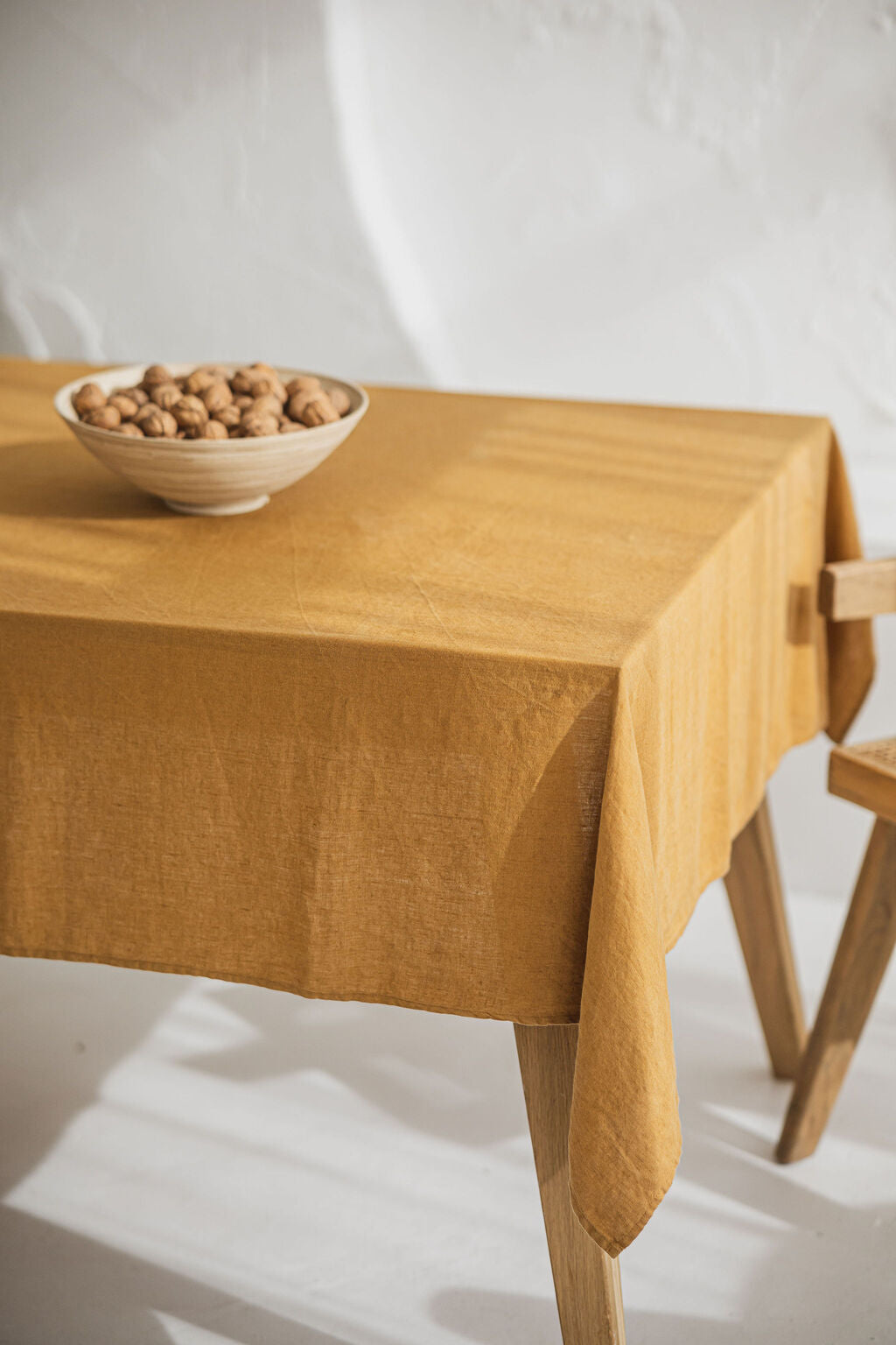 Natural Stonewashed Mustard Linen Tablecloth Epic Linen