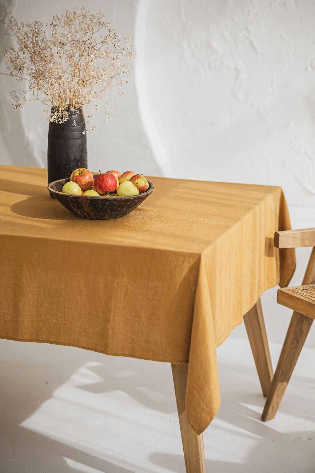 Natural Stonewashed Mustard Linen Tablecloth Epic Linen