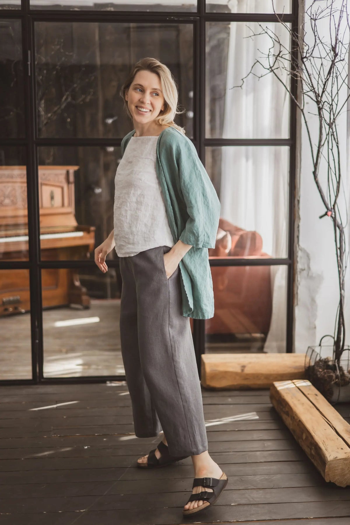 Heavyweight Wide Leg Linen Pants Epic Linen