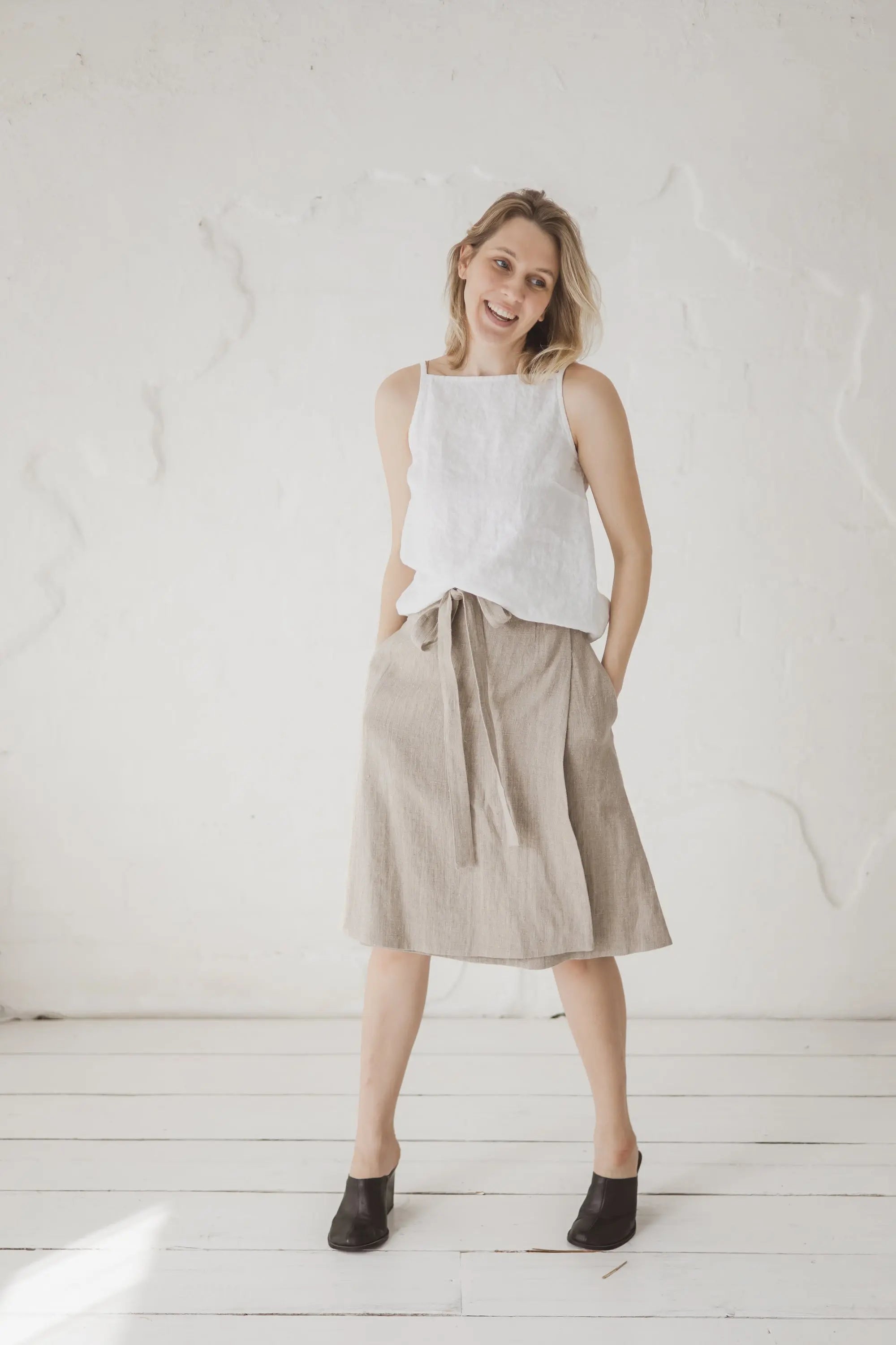 Heavy Linen Wrap Skirt - Megan