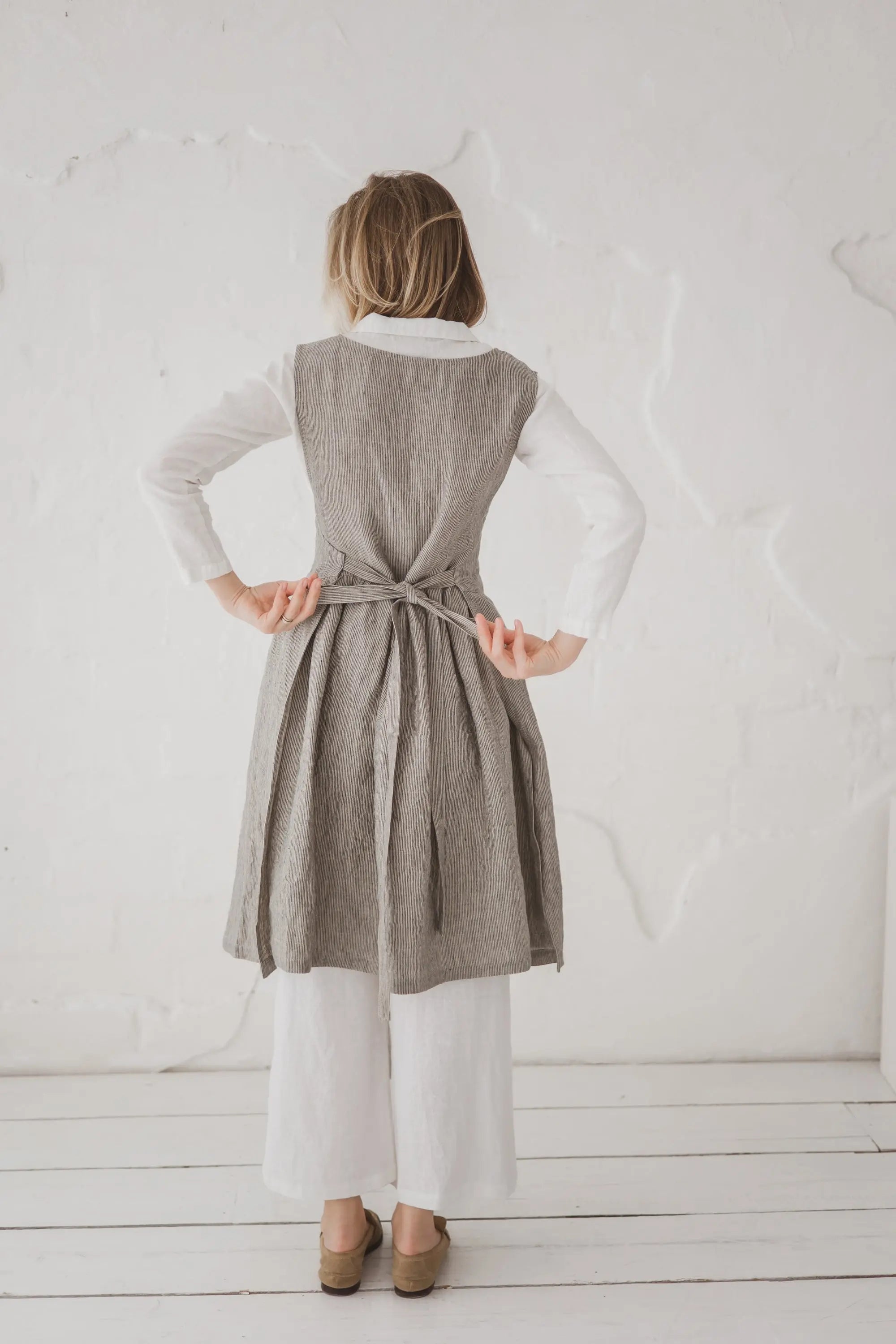 Convertible Linen Pinafore Dress