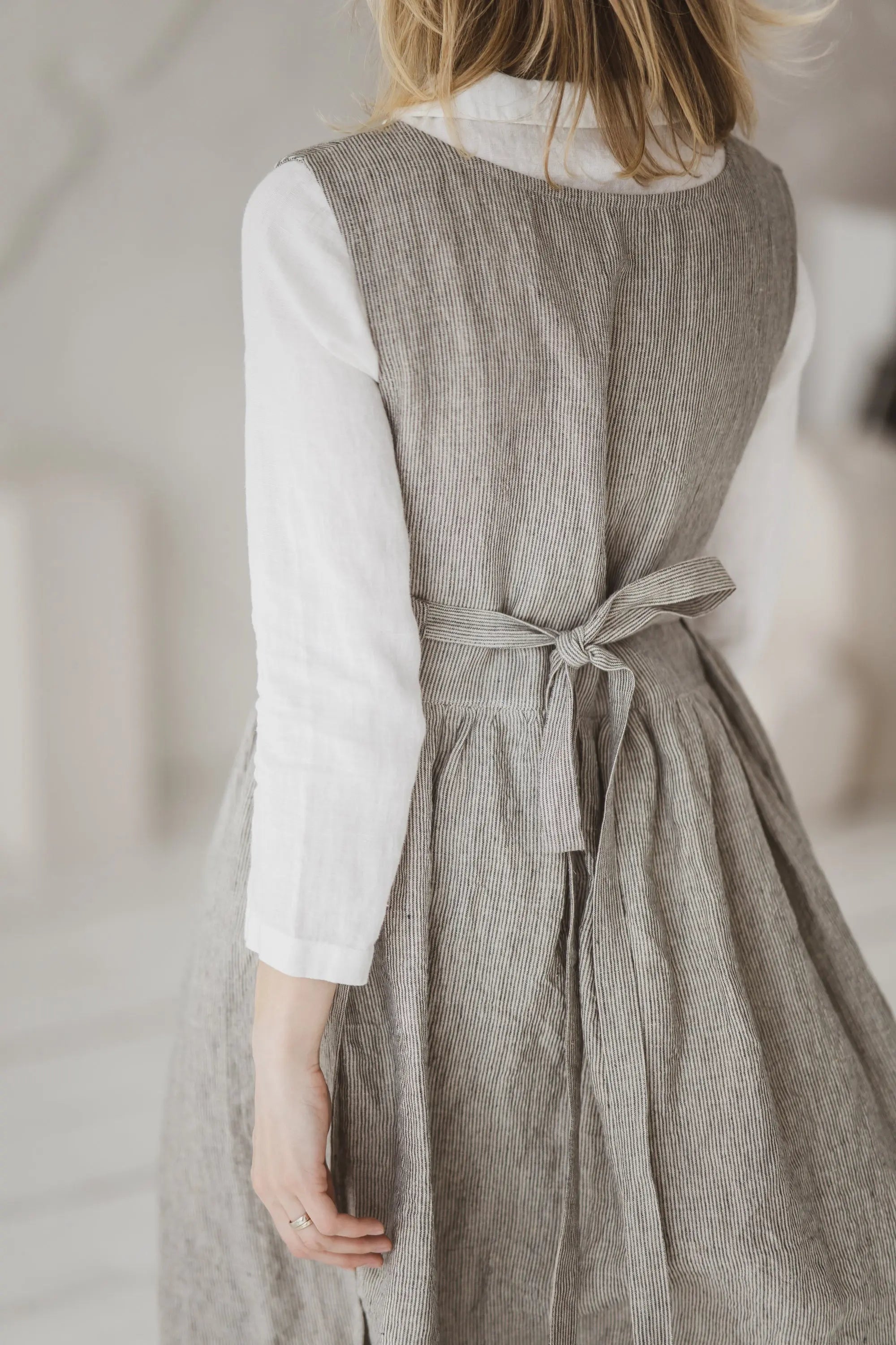 Convertible Linen Pinafore Dress