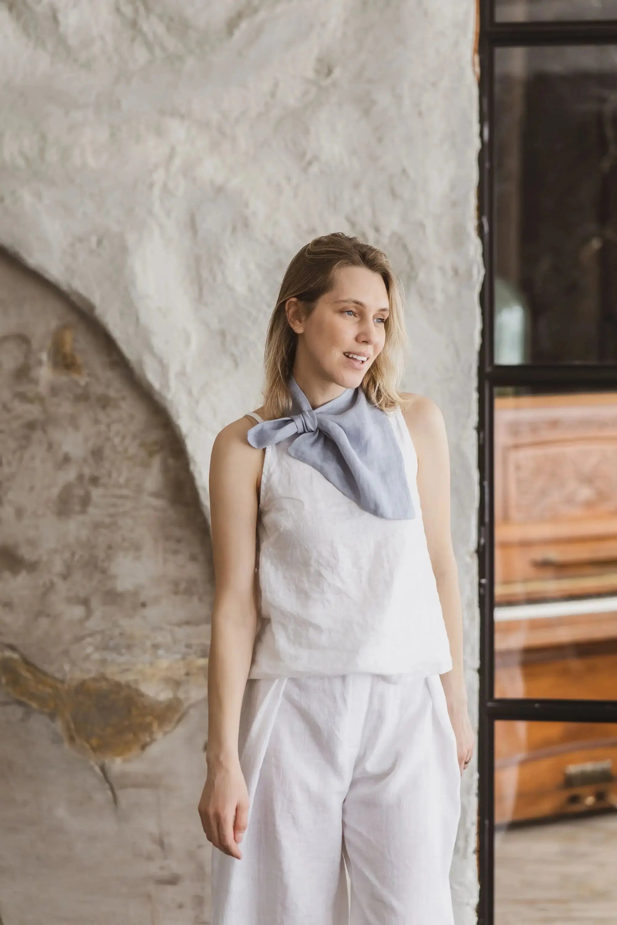 Adjustable Waist Wide-Leg Palazzo Linen Trousers Epic Linen