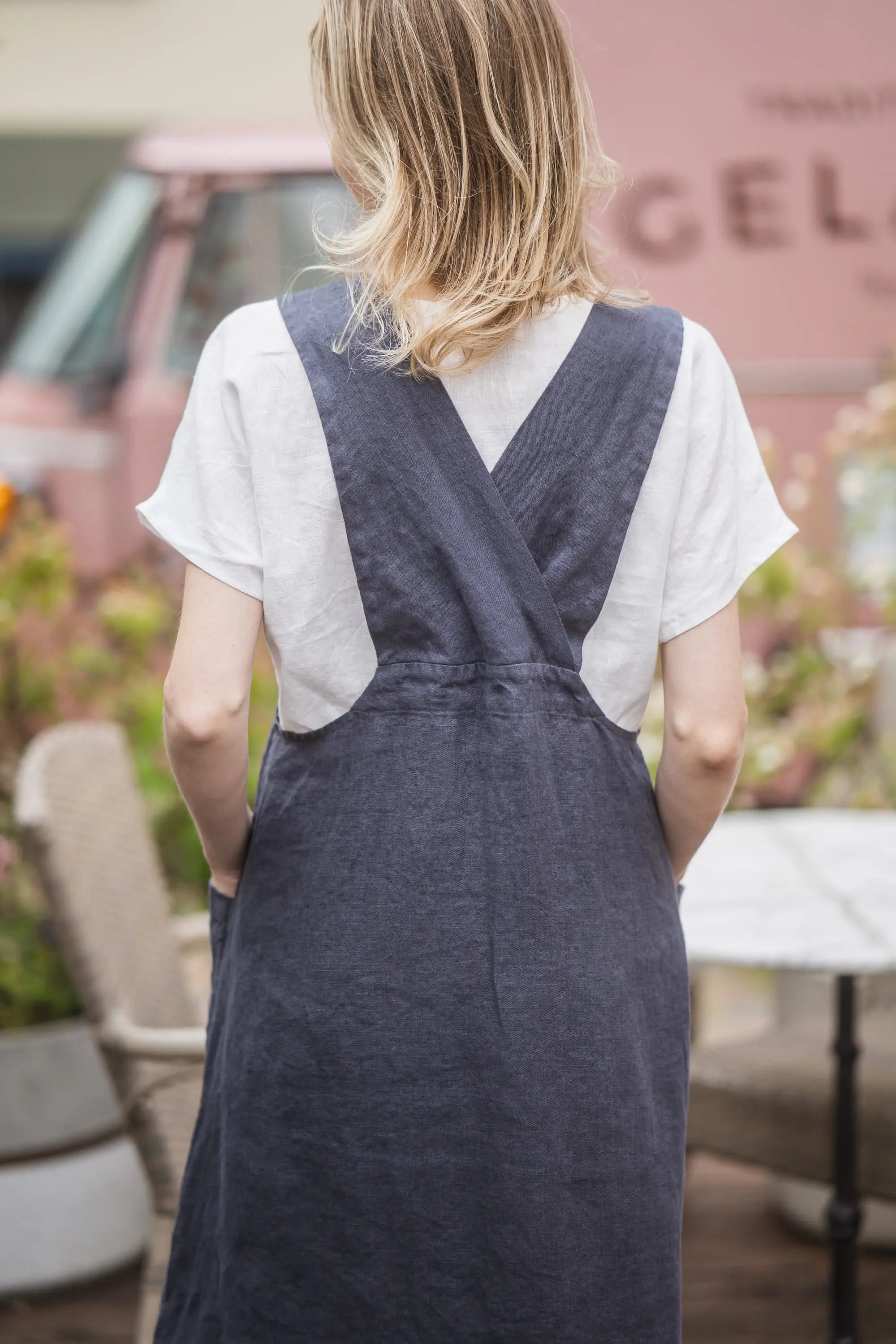 Softened Linen Pinafore Apron