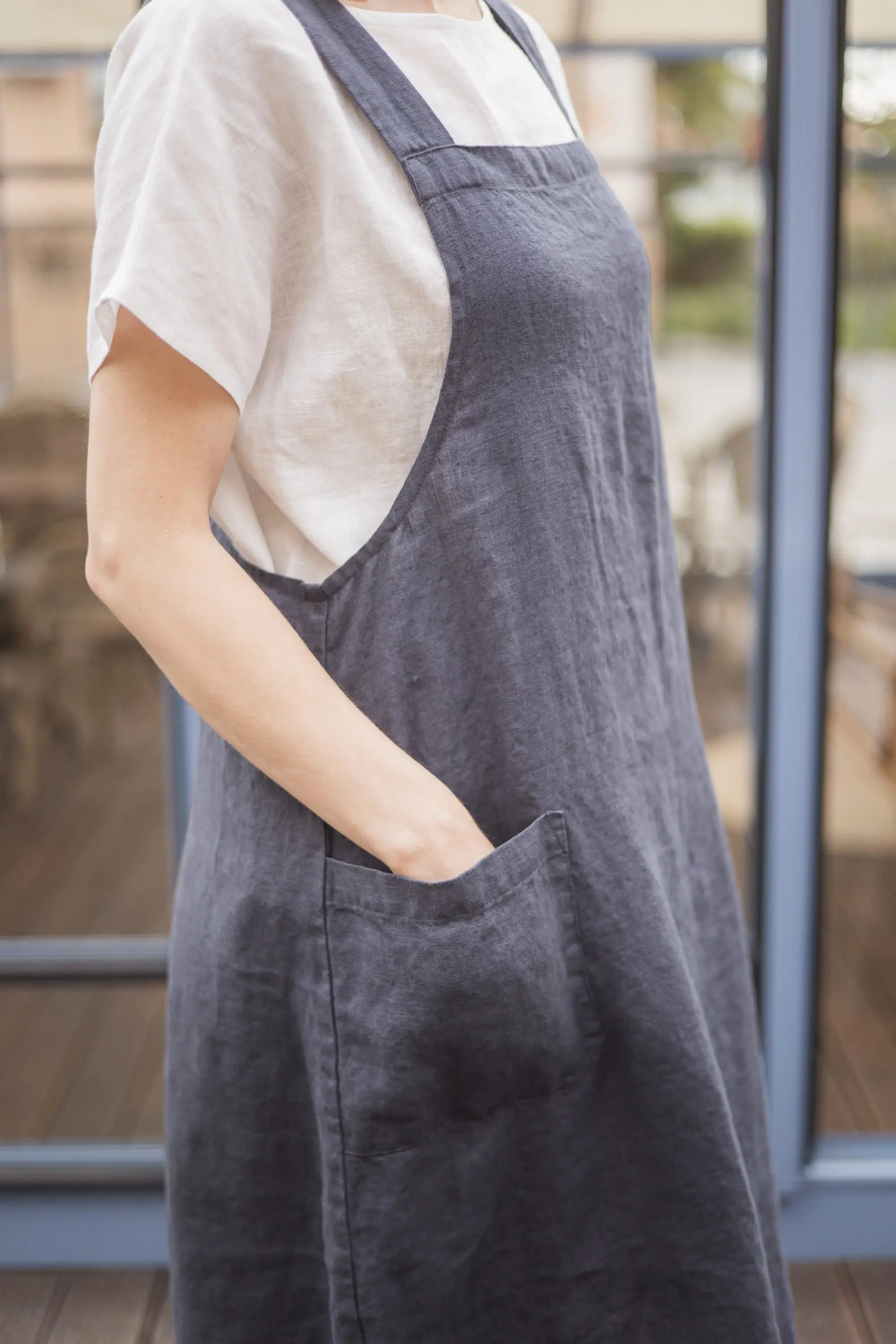 Softened Linen Pinafore Apron