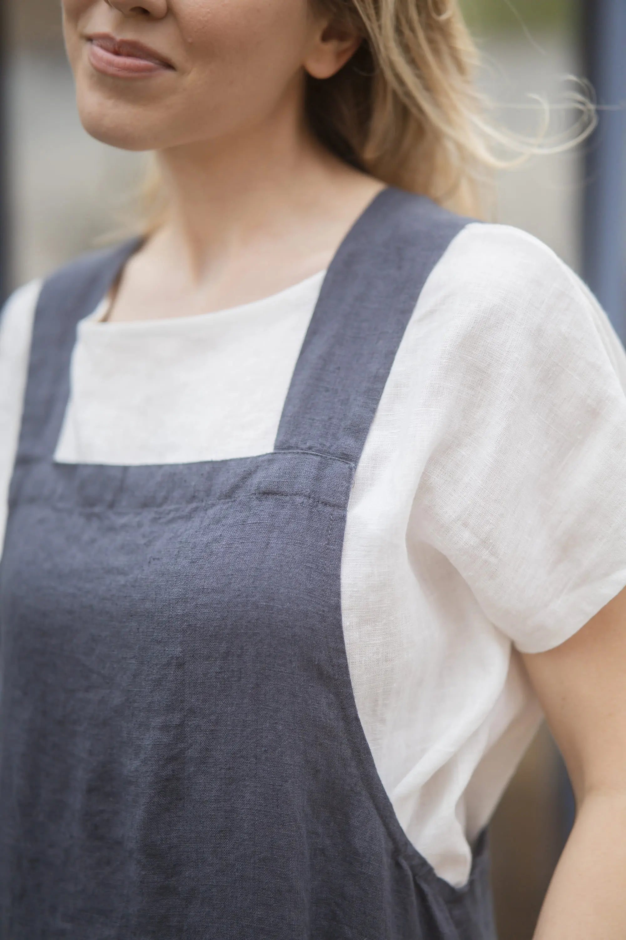 Softened Linen Pinafore Apron