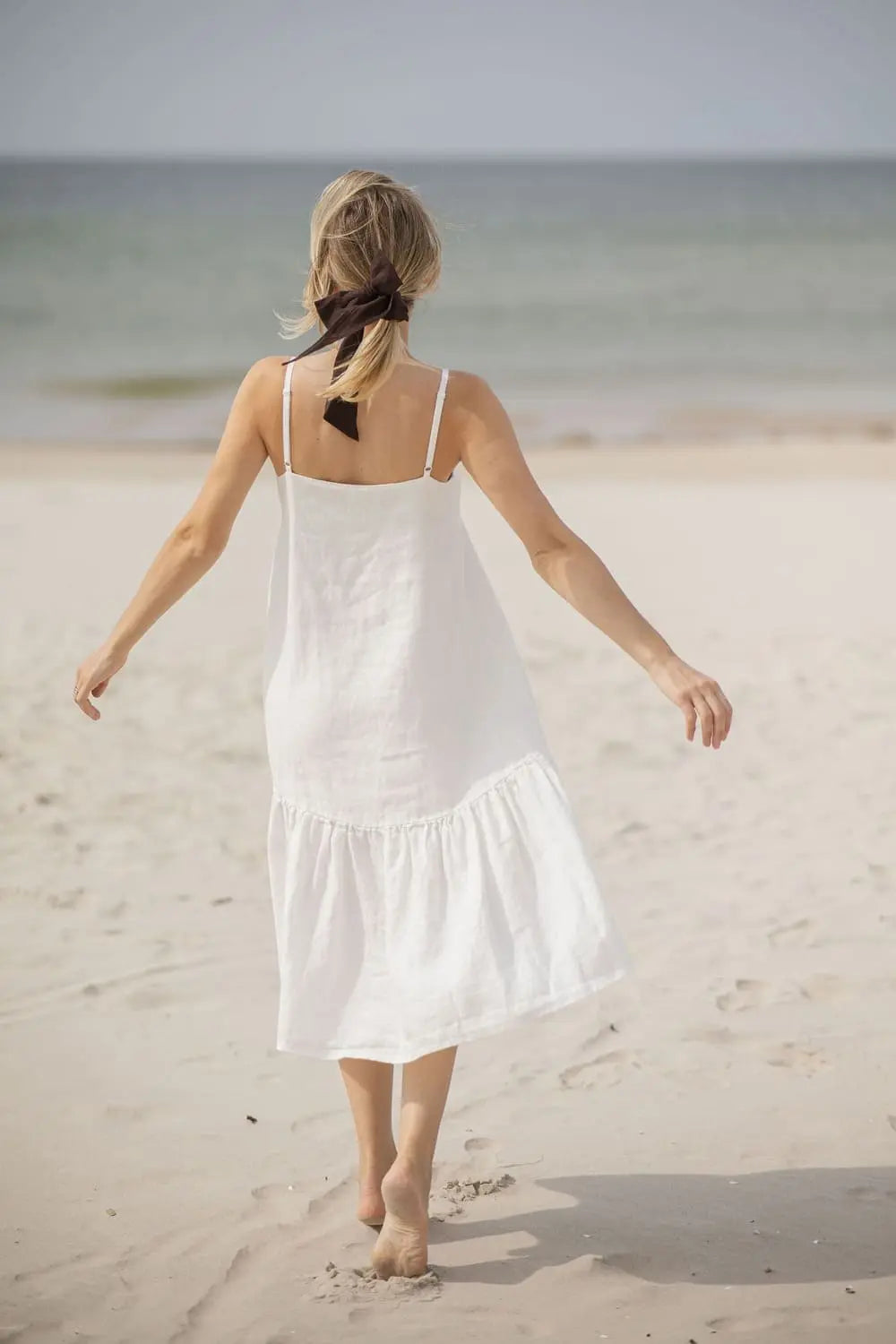 Sleeveless Linen Midi Dress