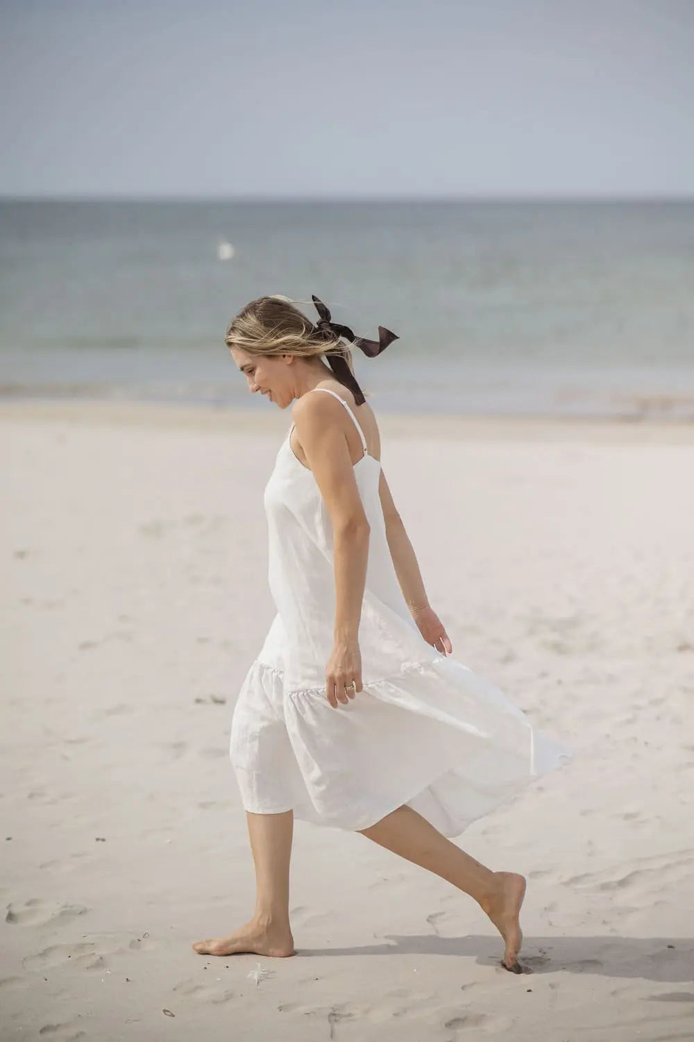 Sleeveless Linen Midi Dress