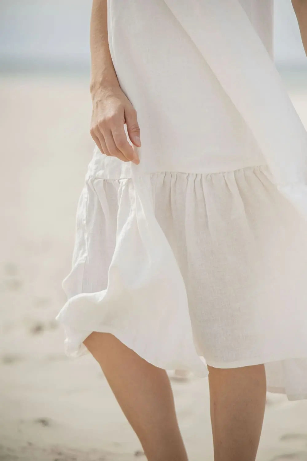 Sleeveless Linen Midi Dress
