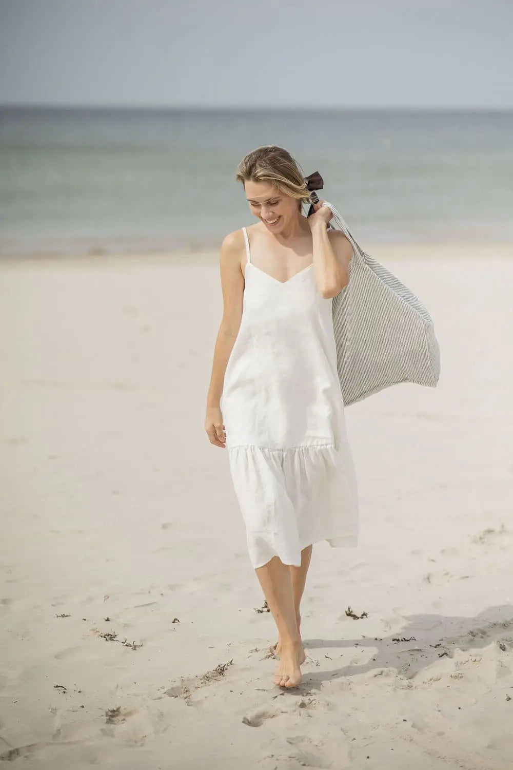 Sleeveless Linen Midi Dress