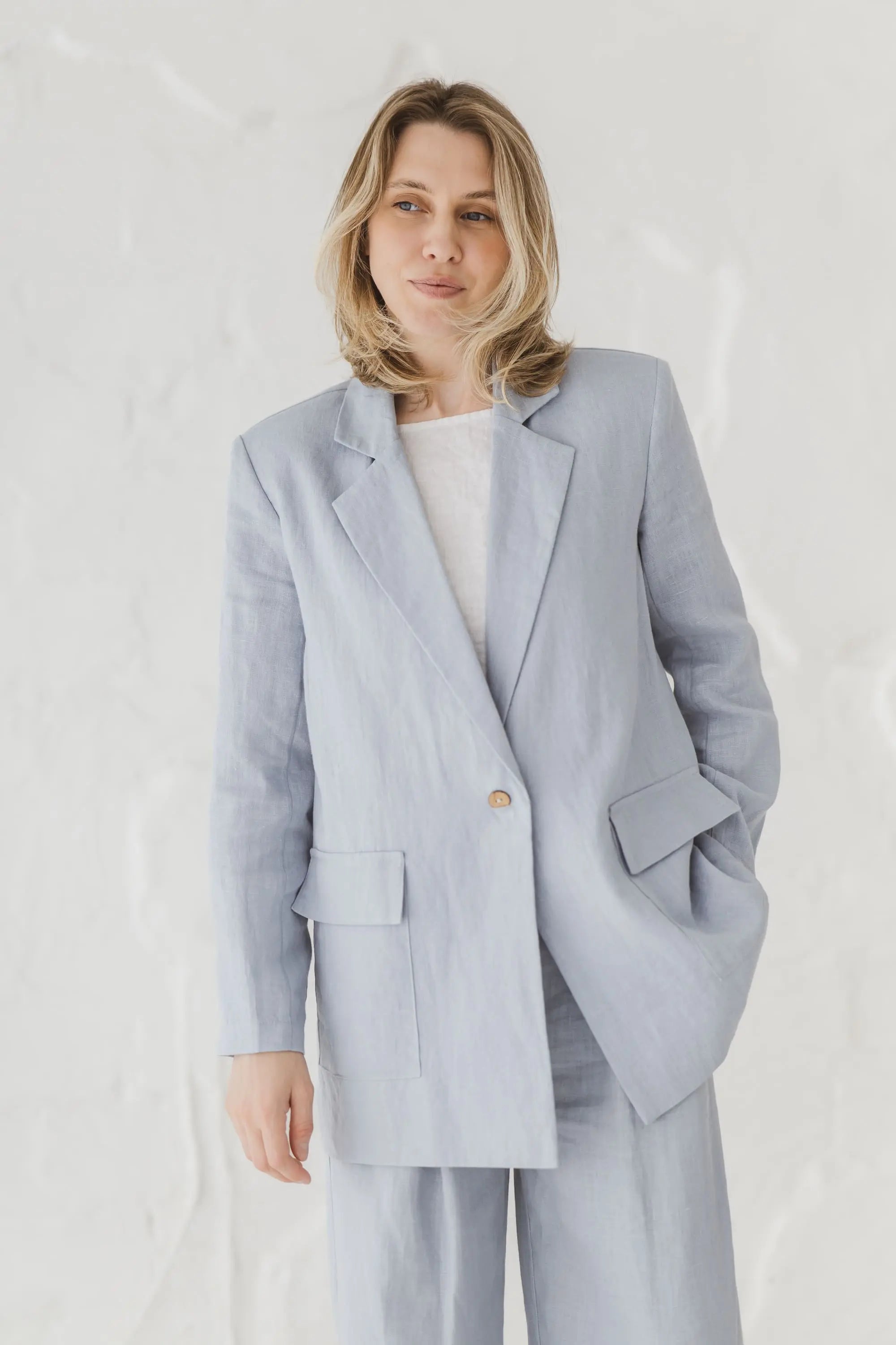 Minimalist Oversized Linen Blazer Epic Linen
