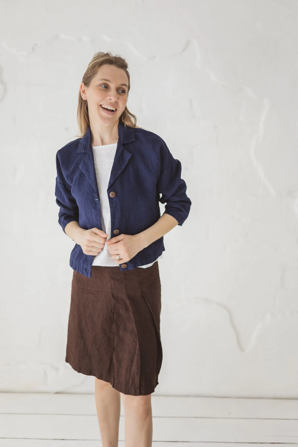 Cropped Linen Jacket - Margo