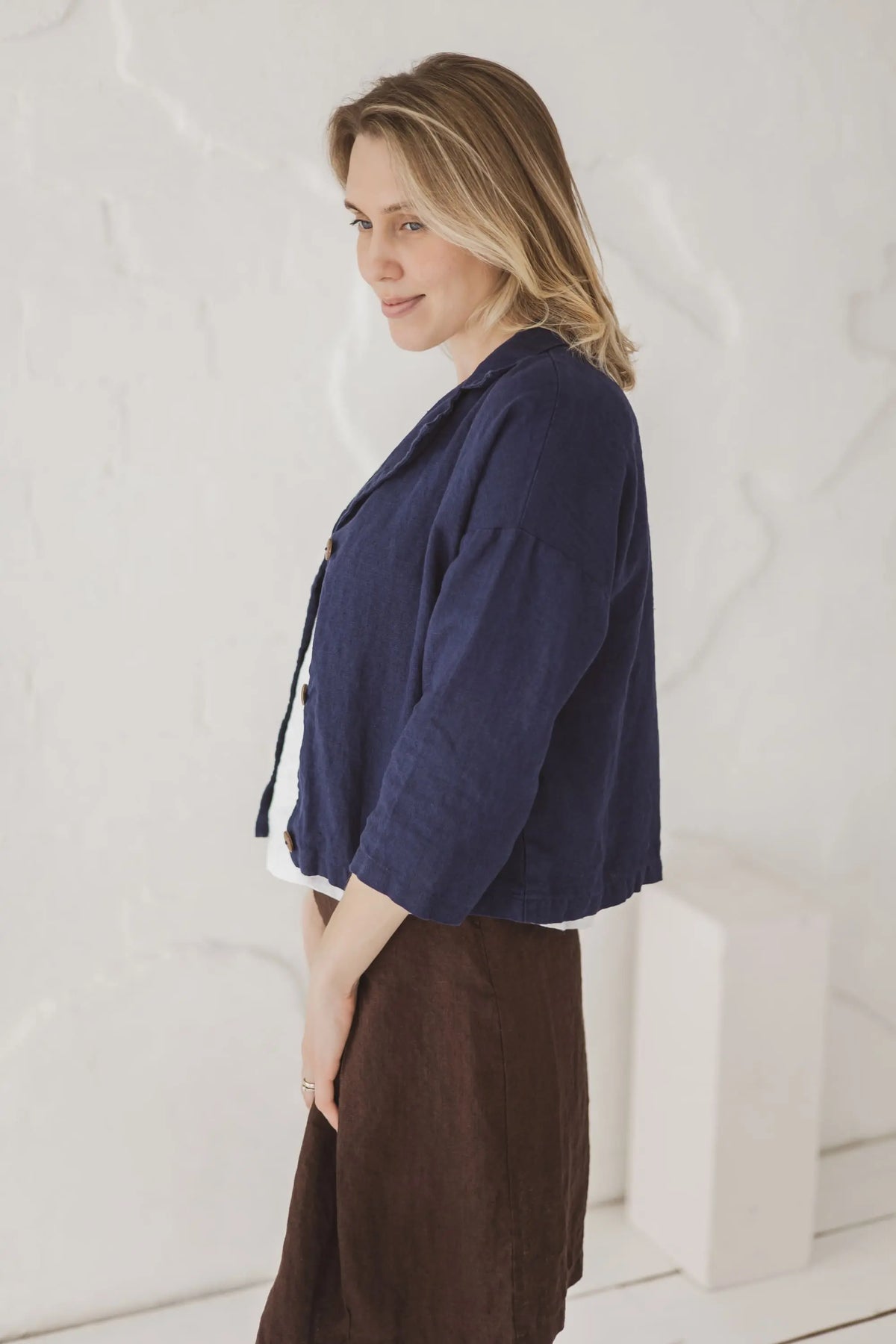 Cropped Linen Jacket - Margo