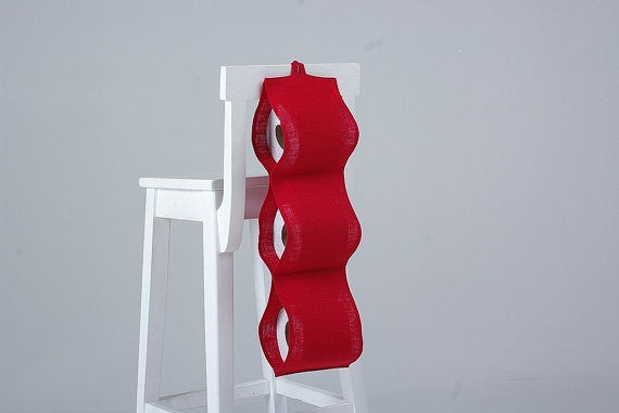 Red Linen Toilet Paper Roll Holder Epic Linen