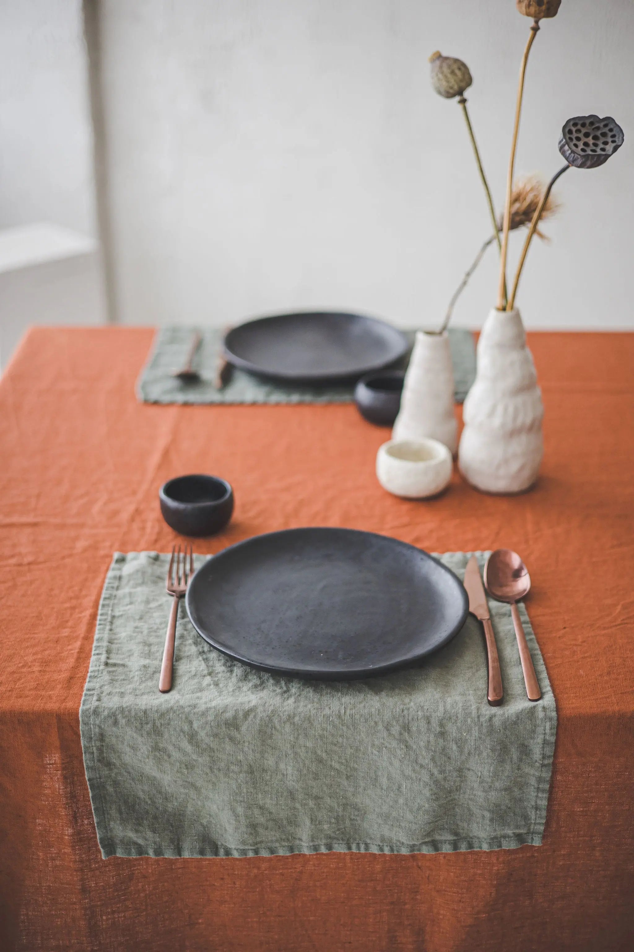 Natural Stonewashed Rust Linen Tablecloth Epic Linen