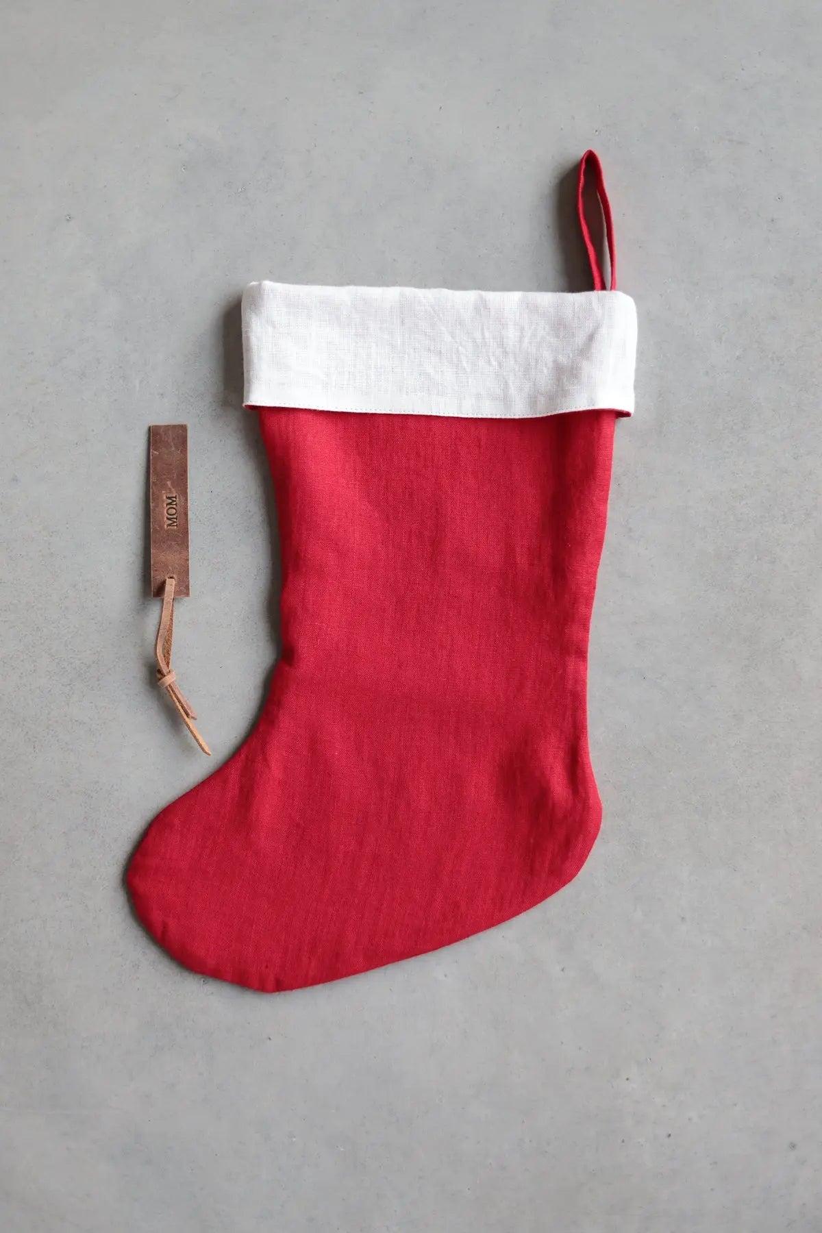 Christmas Linen Stocking with Free Personalization epiclinen.com
