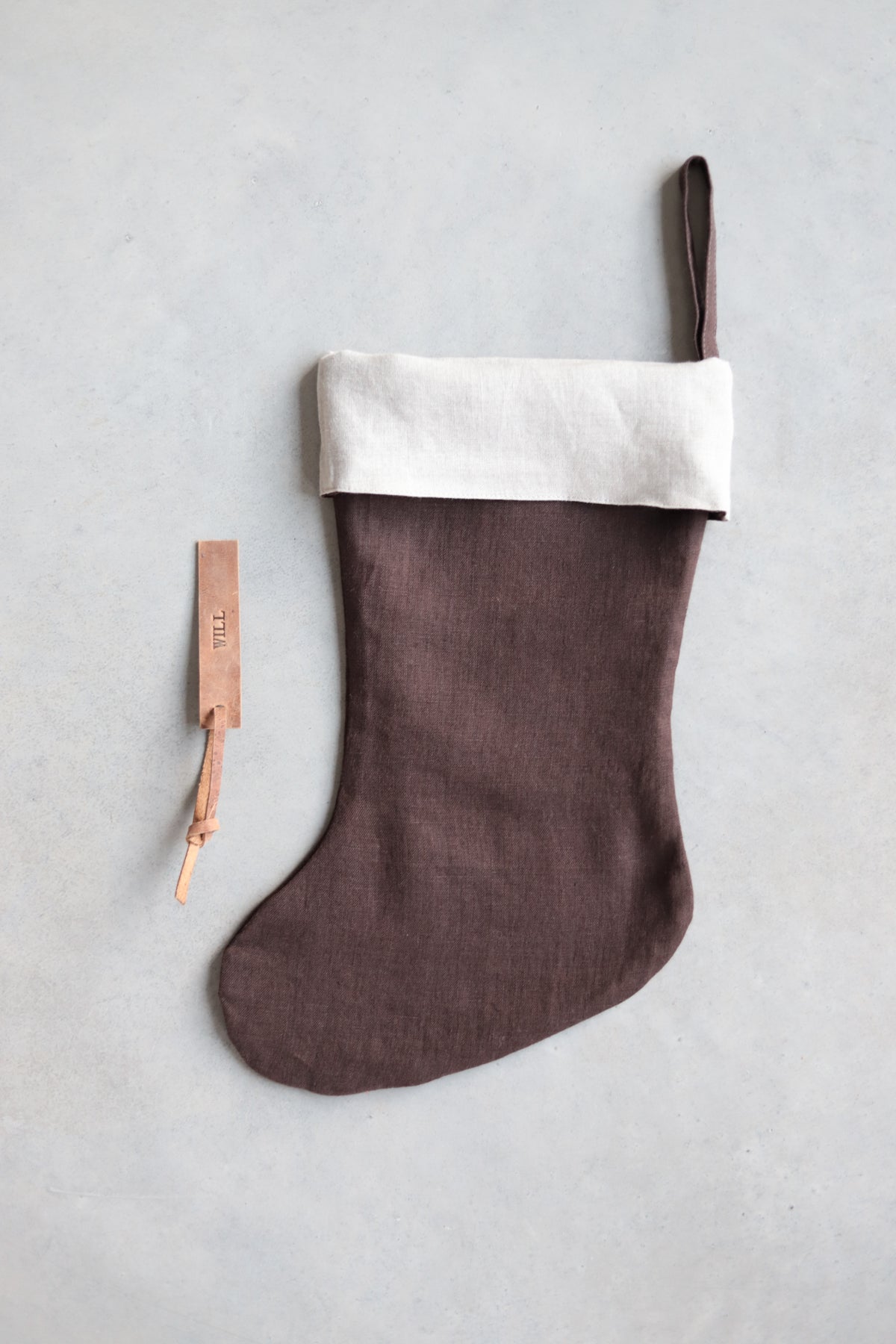 Christmas Linen Stocking with Free Personalization epiclinen.com