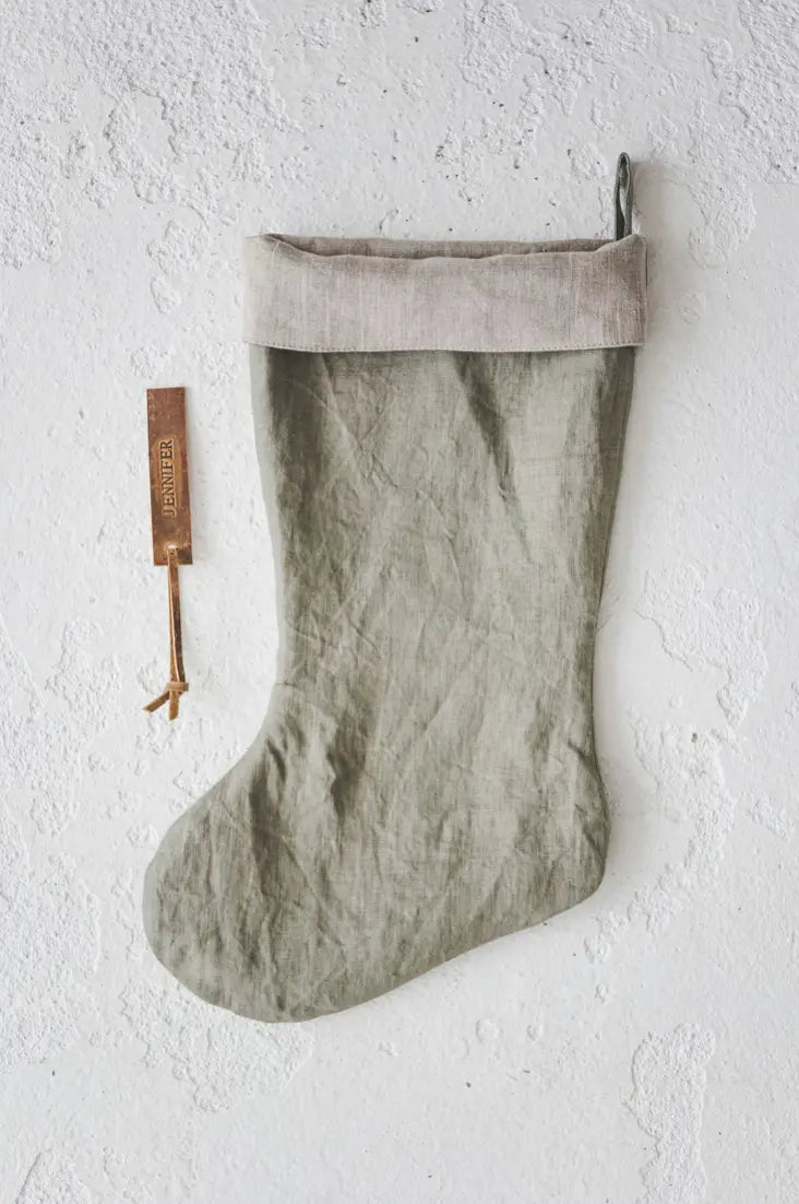 Christmas Linen Stocking with Free Personalization epiclinen.com