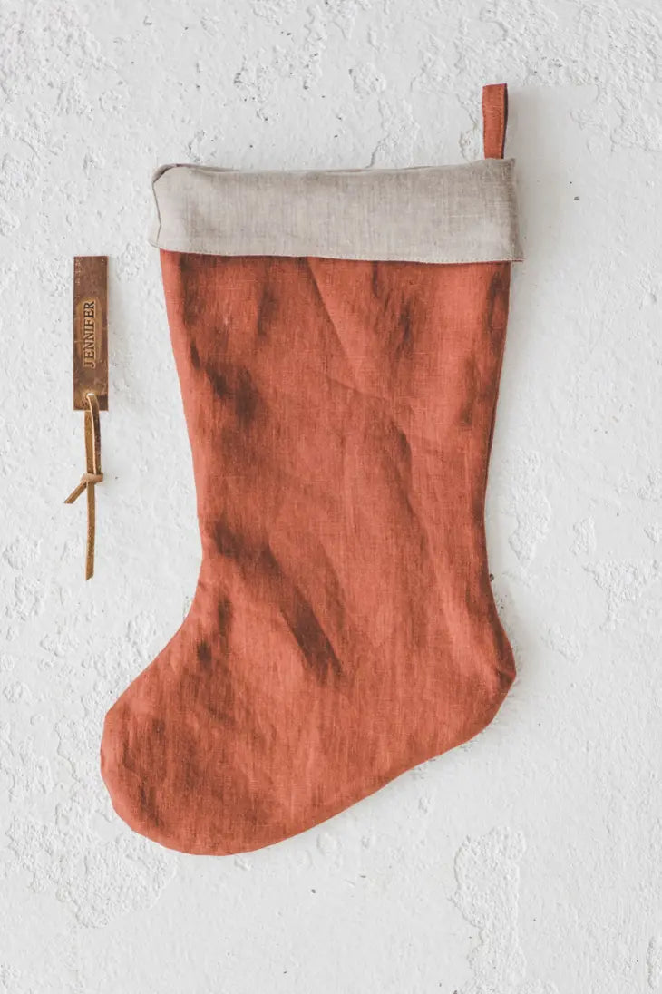 Christmas Linen Stocking with Free Personalization epiclinen.com