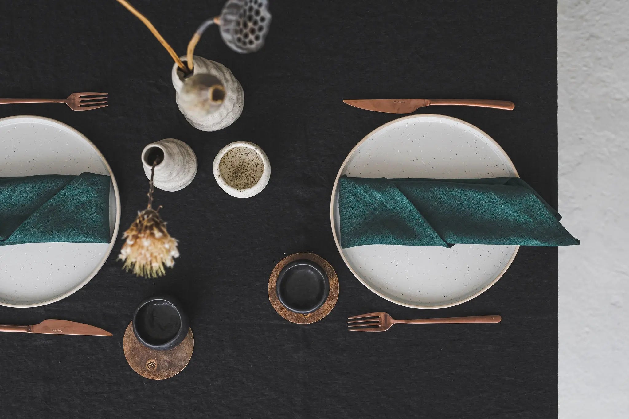 Natural Stonewashed Black Linen Tablecloth Epic Linen