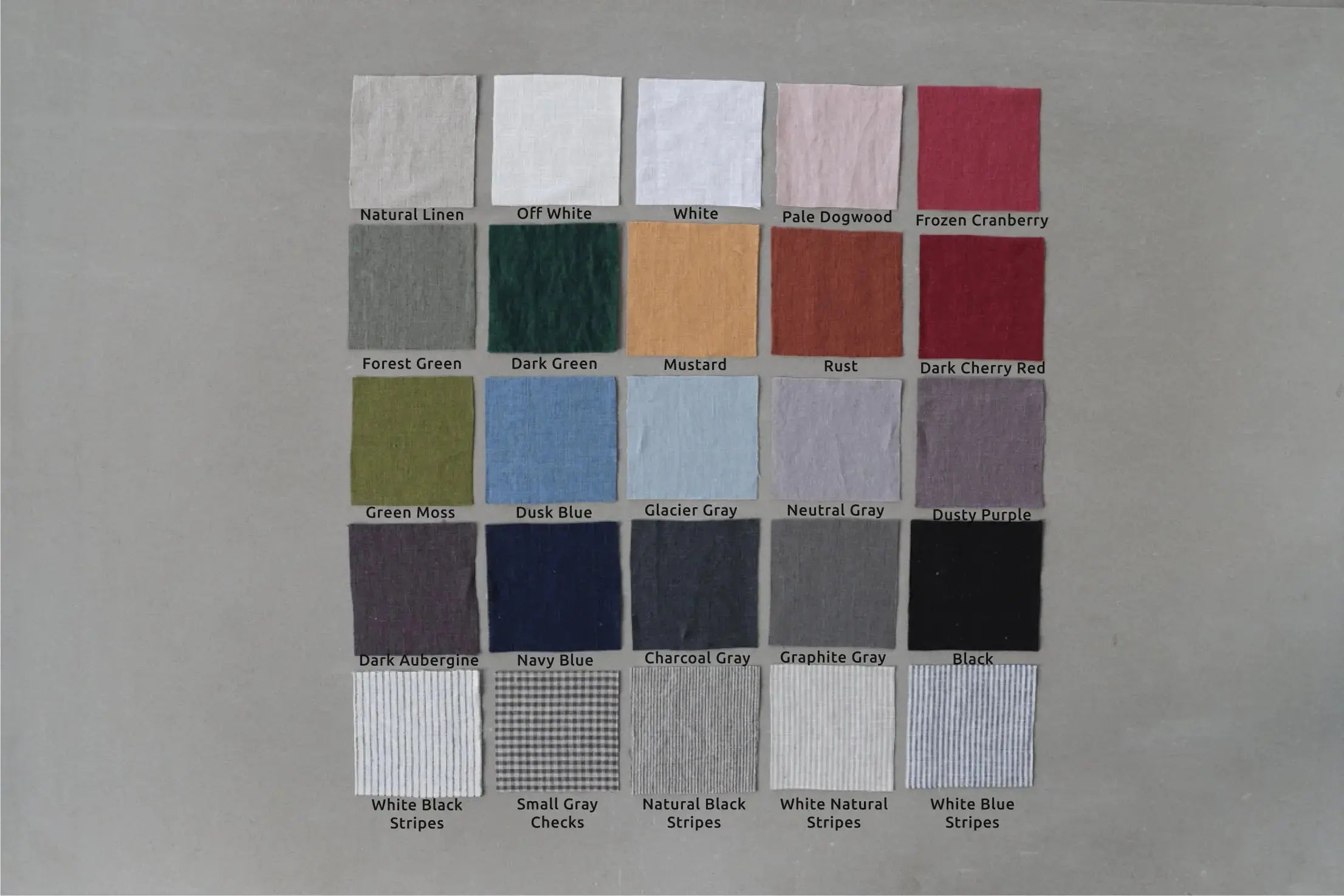Medium-Weight Linen Fabric Swatches / Sample Pack Standard Shipping Epic Linen