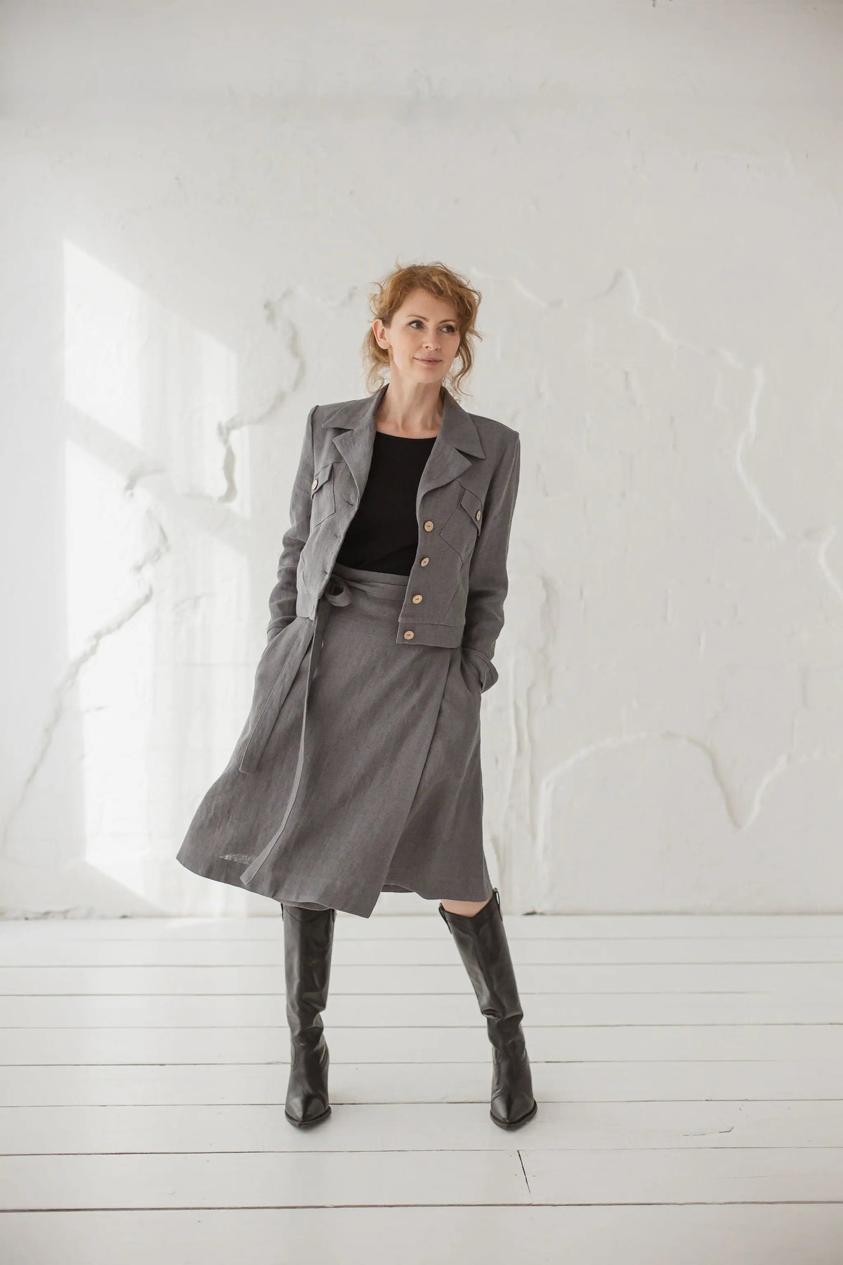 Heavy Linen Wrap Skirt Epic Linen