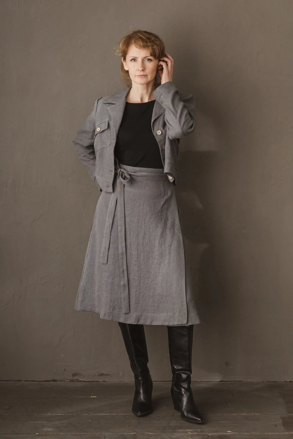 Heavy Linen Wrap Skirt Epic Linen