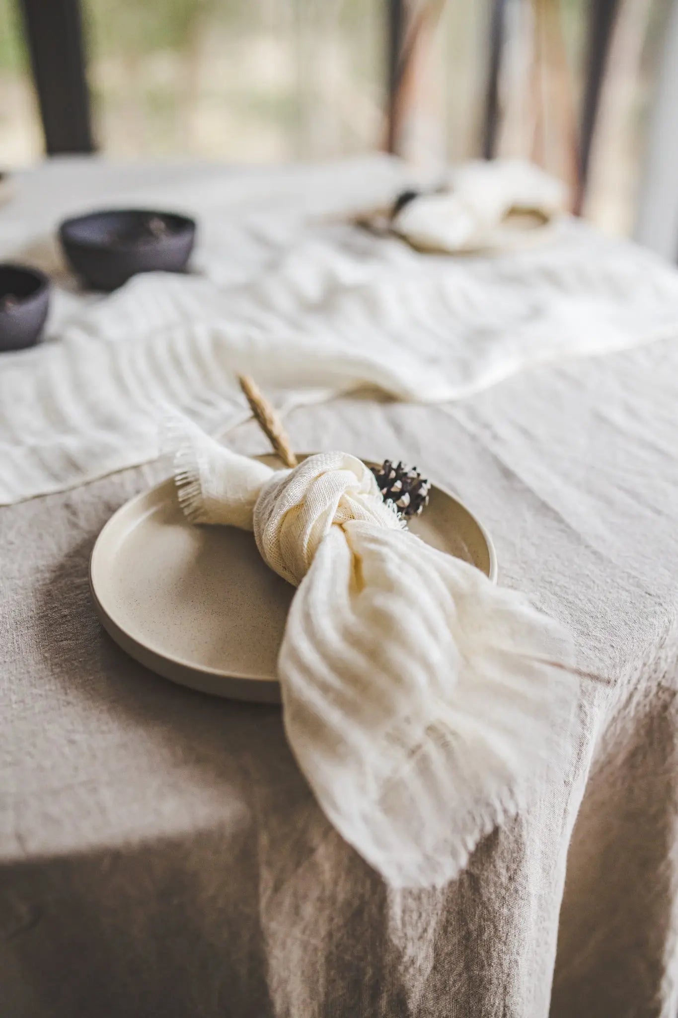 Wide Linen Tablecloth in 4 colors Epic Linen