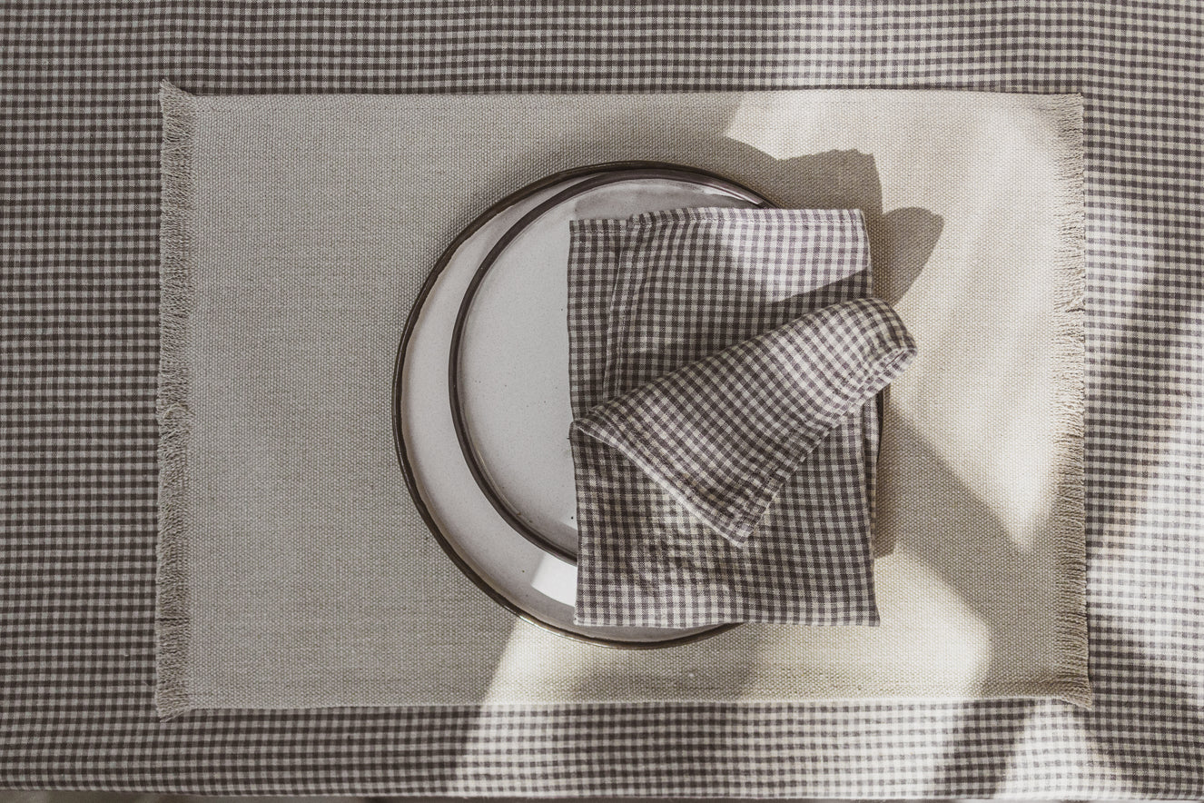 Heavyweight Linen Placemats with Fringes Epic Linen