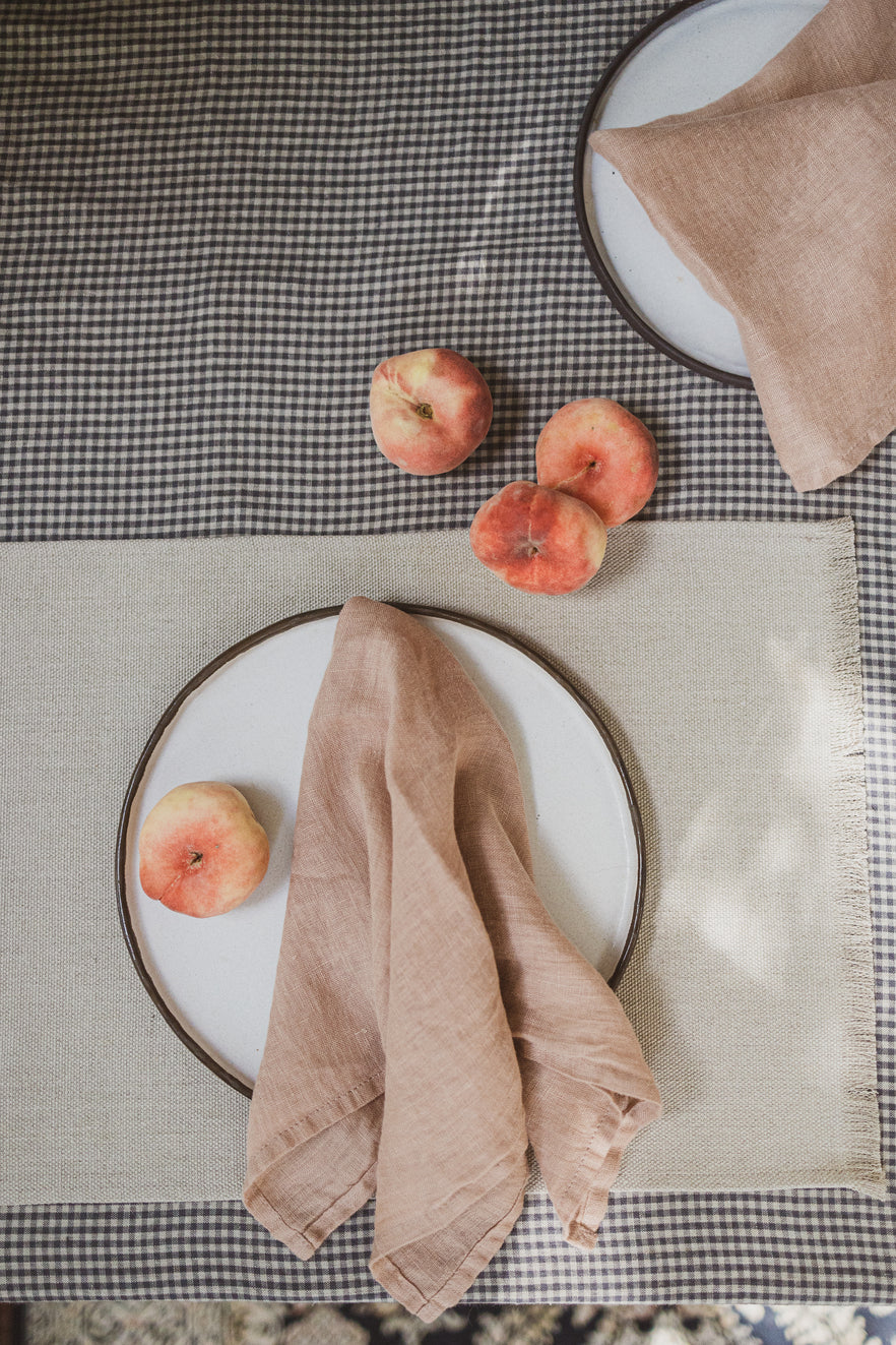 Heavyweight Linen Placemats with Fringes Epic Linen