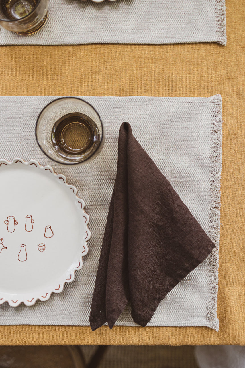Heavyweight Linen Placemats with Fringes Epic Linen