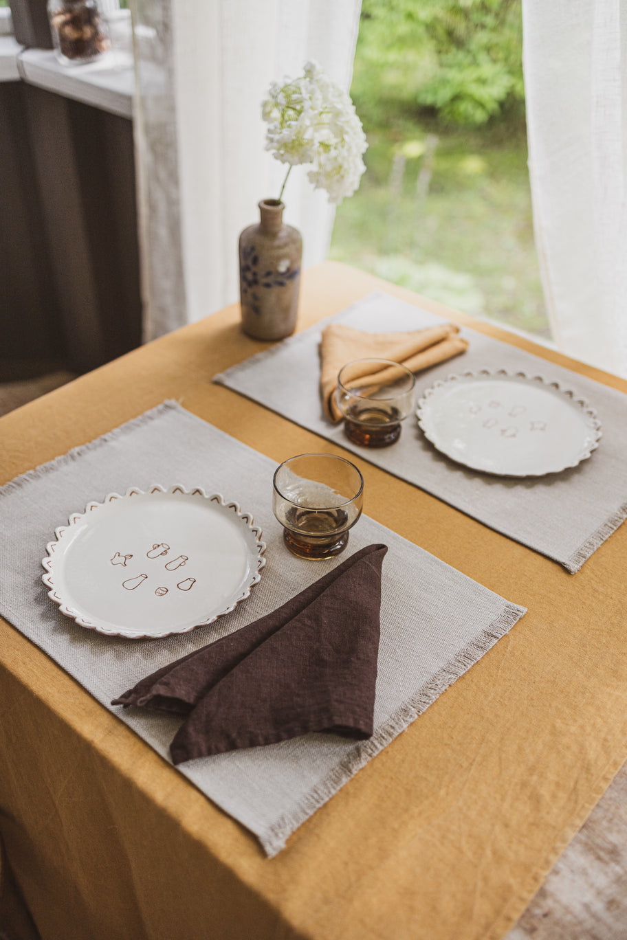 Heavyweight Linen Placemats with Fringes Epic Linen