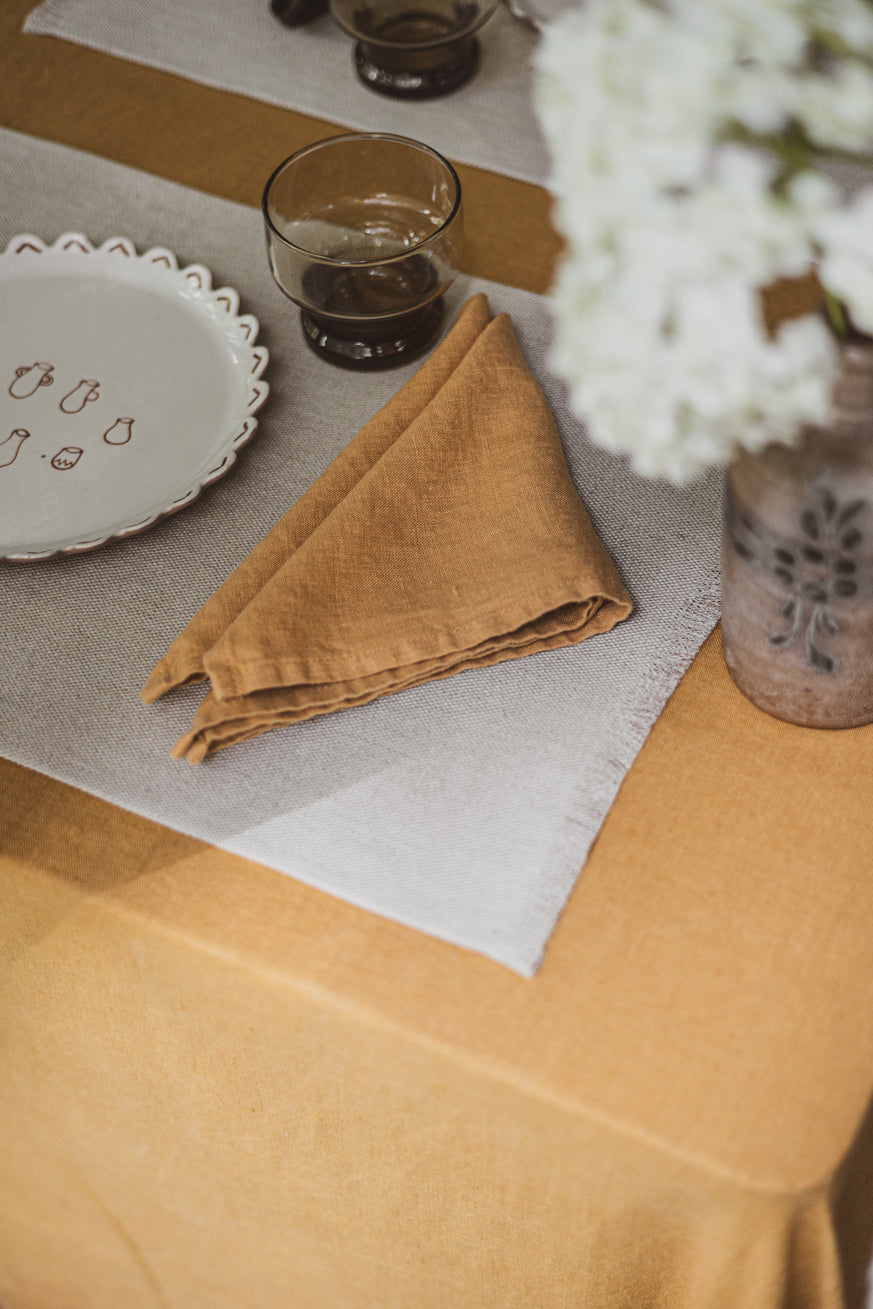 Heavyweight Linen Placemats with Fringes Epic Linen