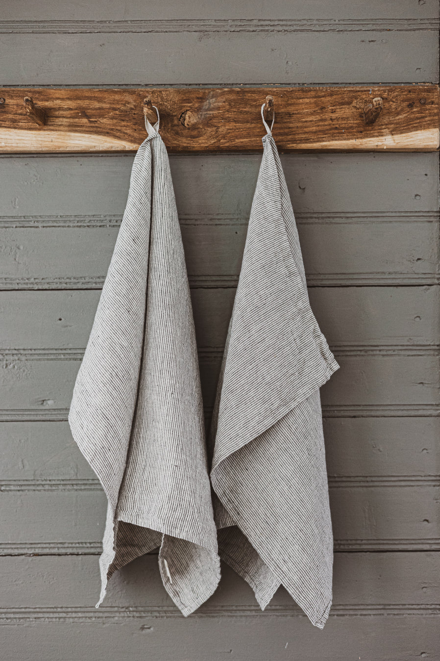 Stonewashed Linen Kitchen Tea Towels Set of 2 Pattern